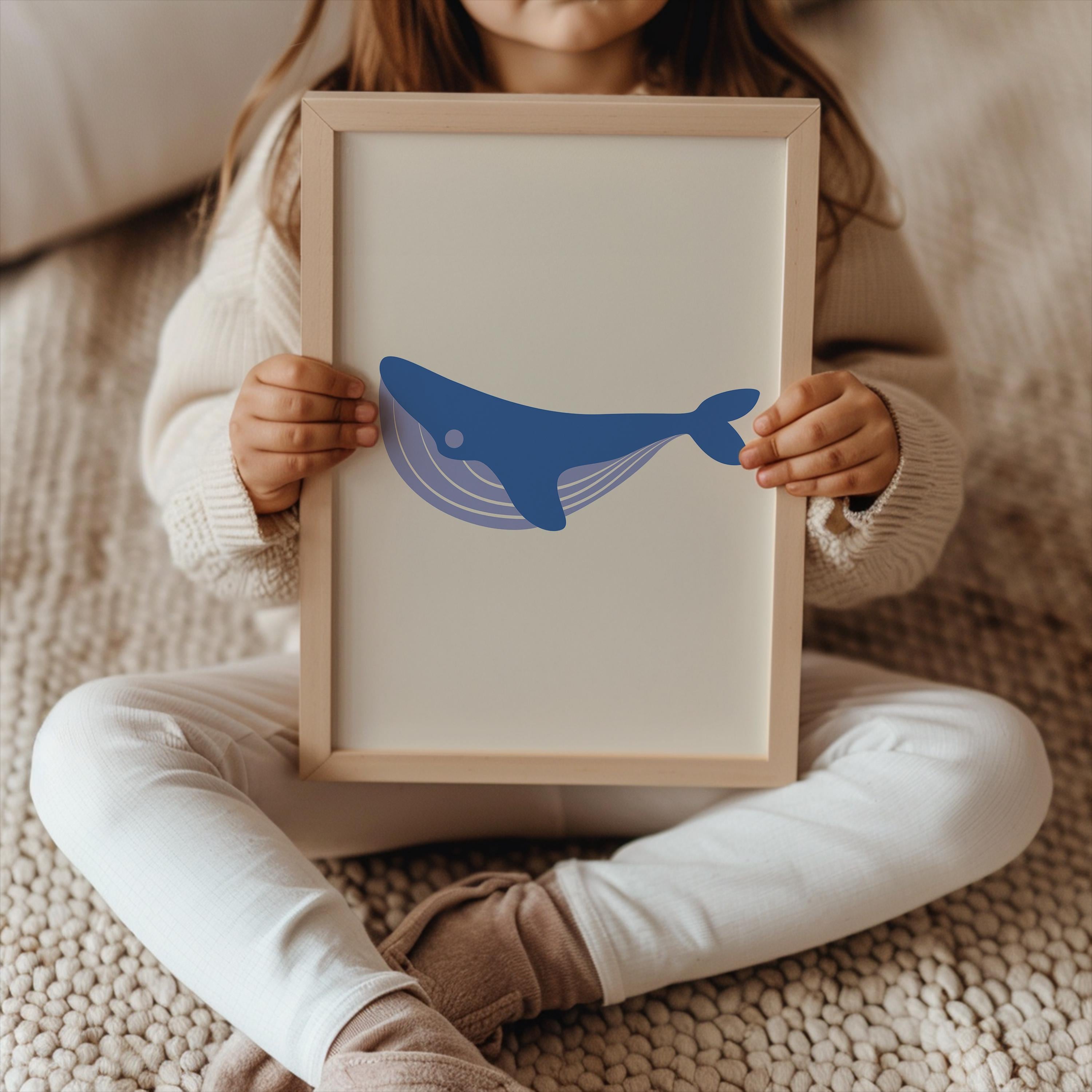 Minimalist Whale Wall Art Poster