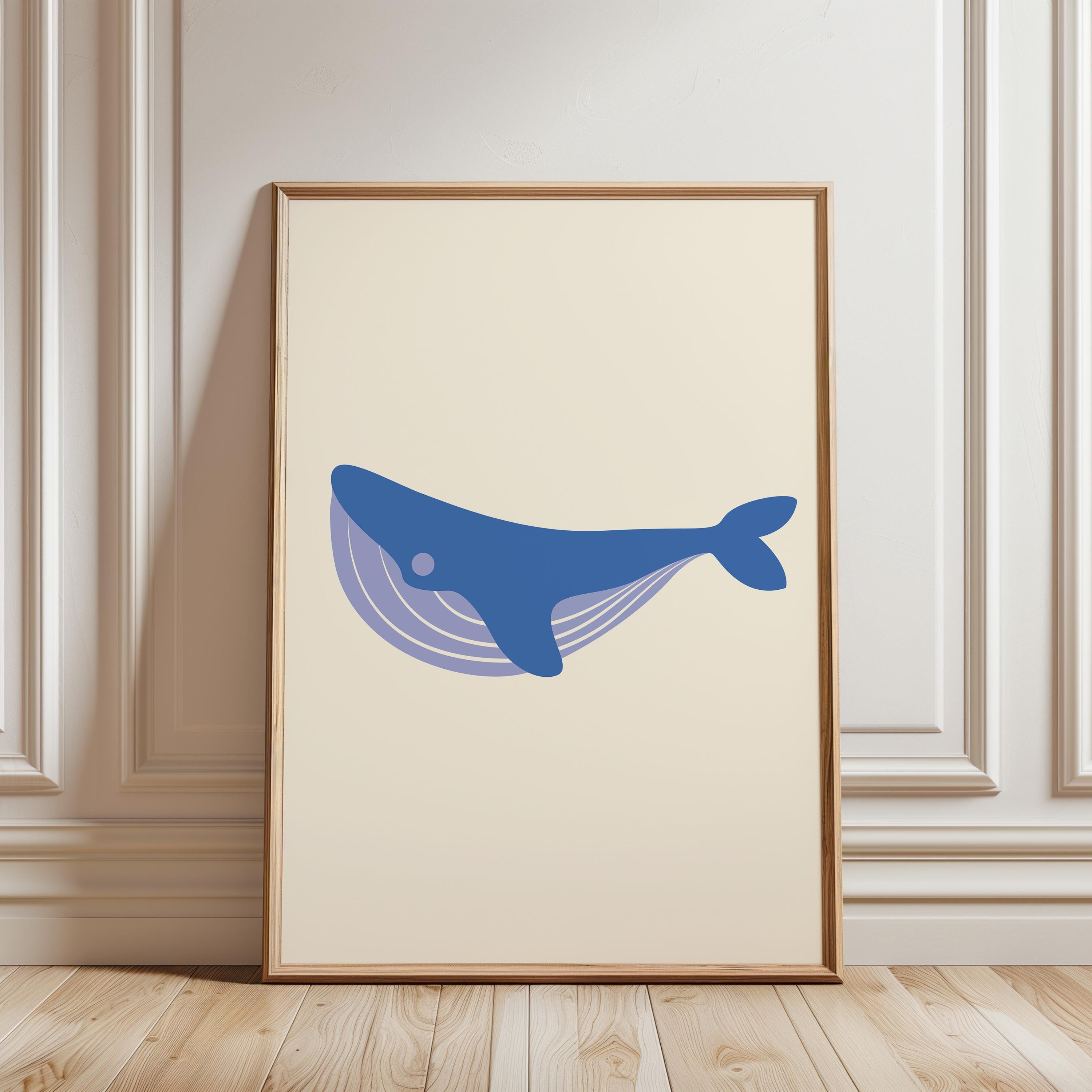 Minimalist Whale Wall Art Poster