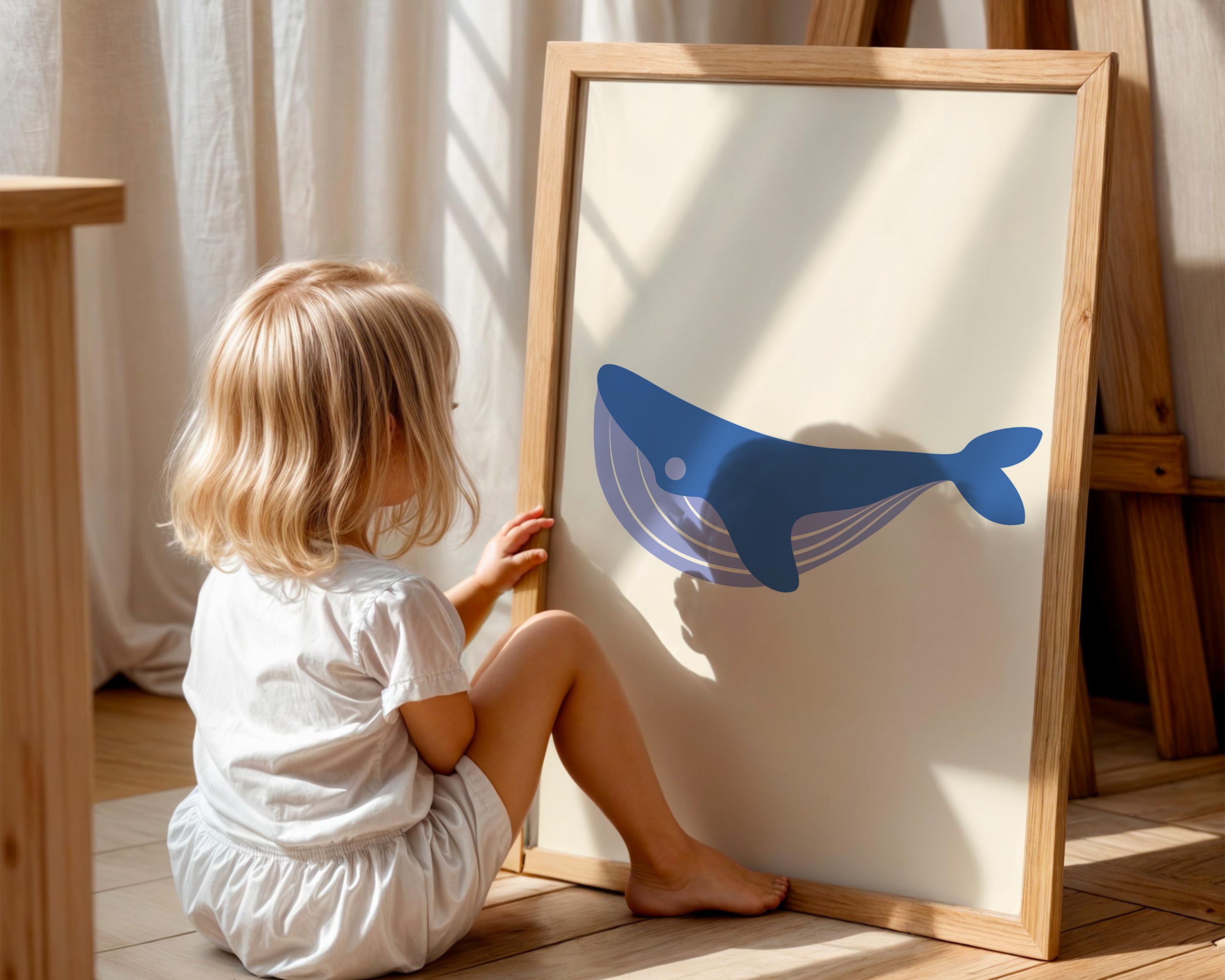 Minimalist Whale Wall Art Poster