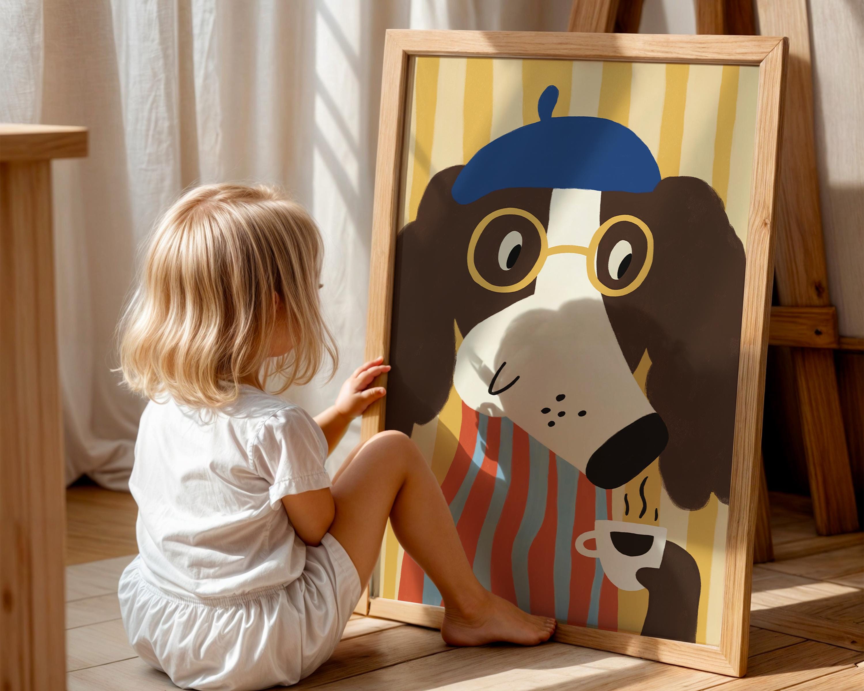 Dog Taking Tea Poster