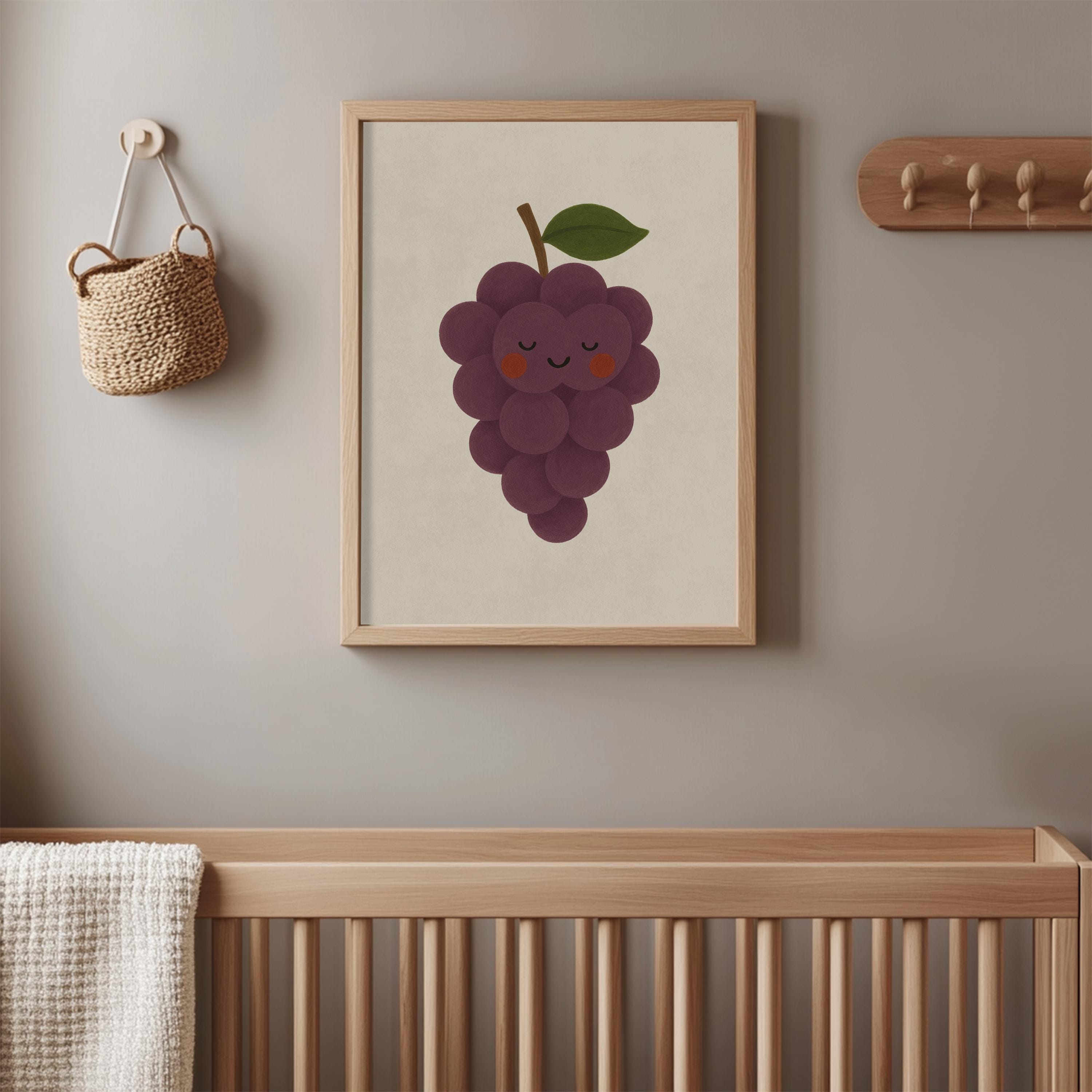Cute Smiling Grapes Poster