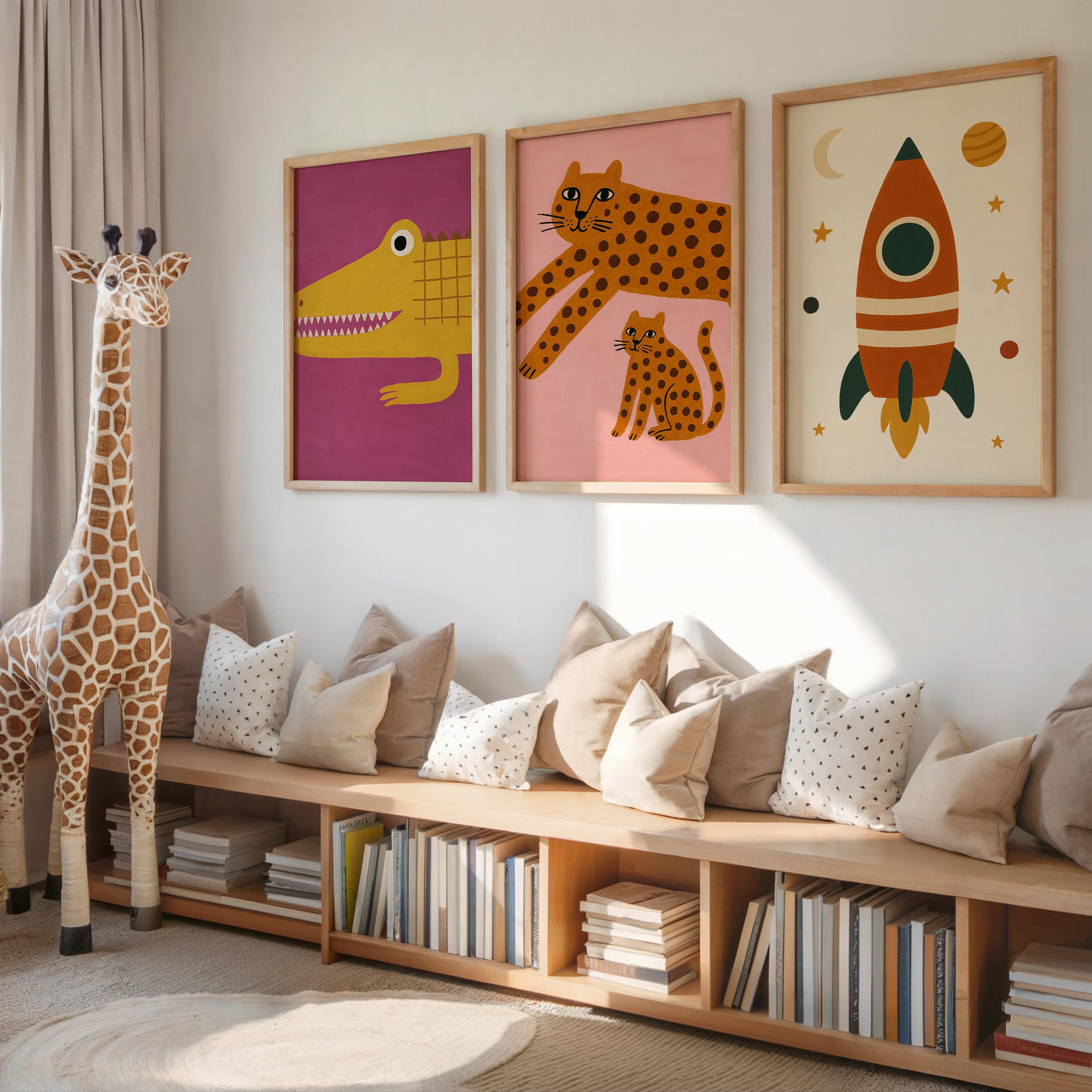 Pink Jungle Leopard Poster