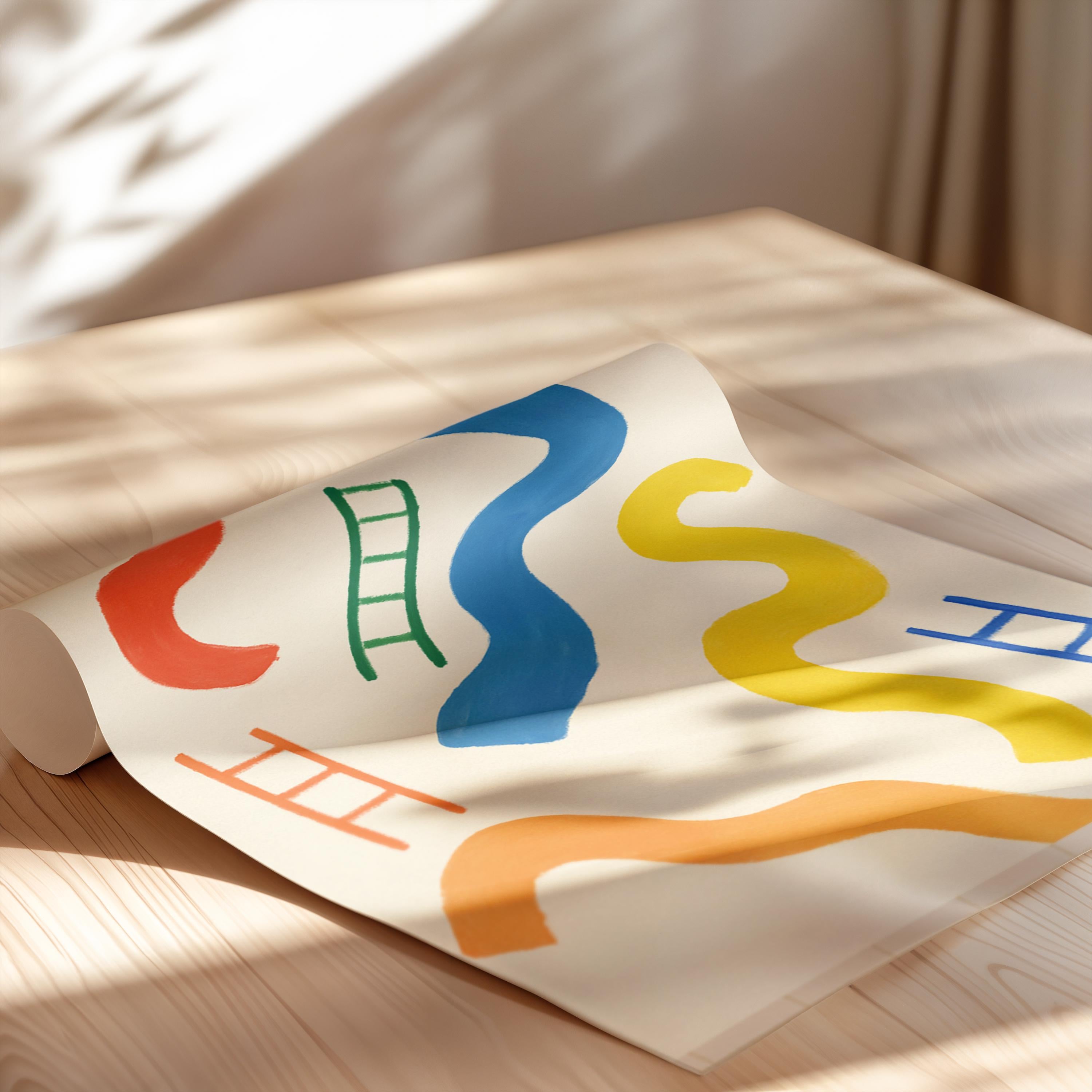 Slides and Ladders Art Print Poster