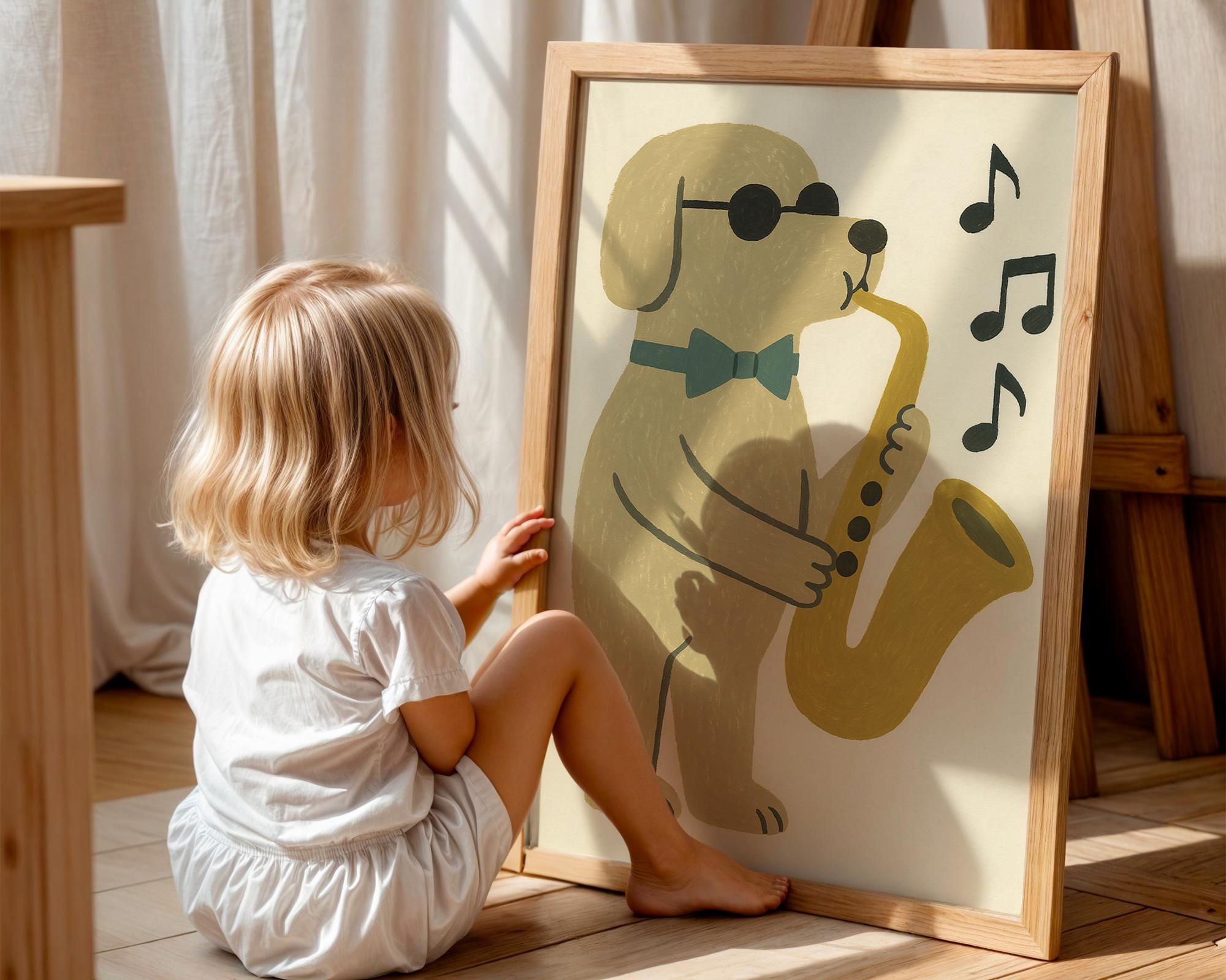 Cool Jazz Music Dog Print Poster