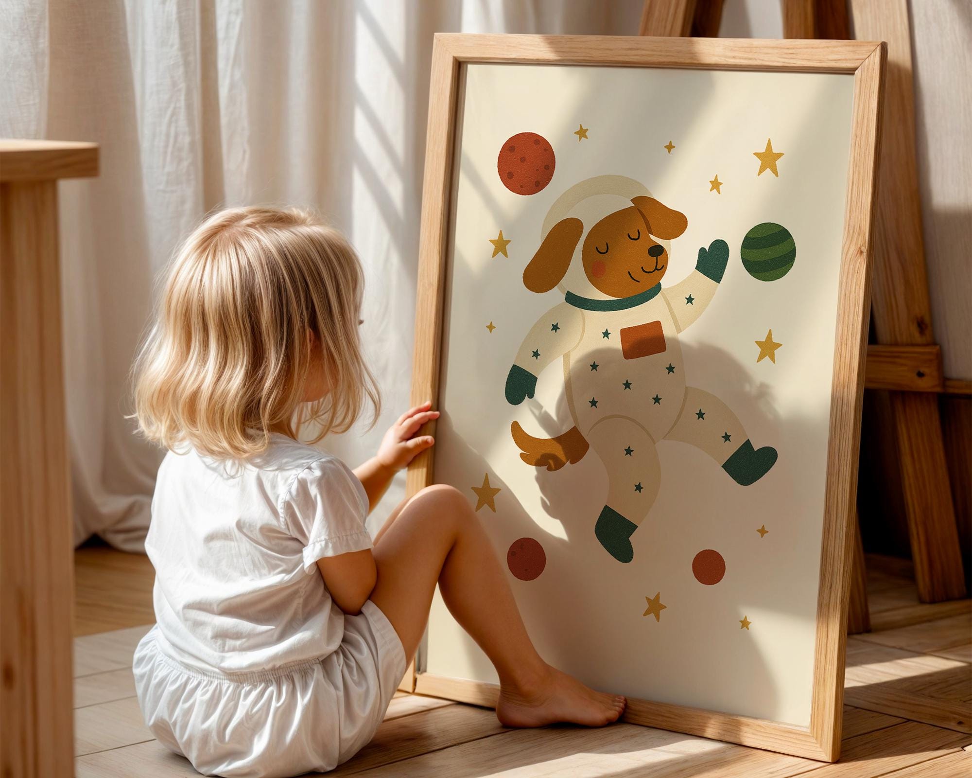 Astronaut Dog Poster