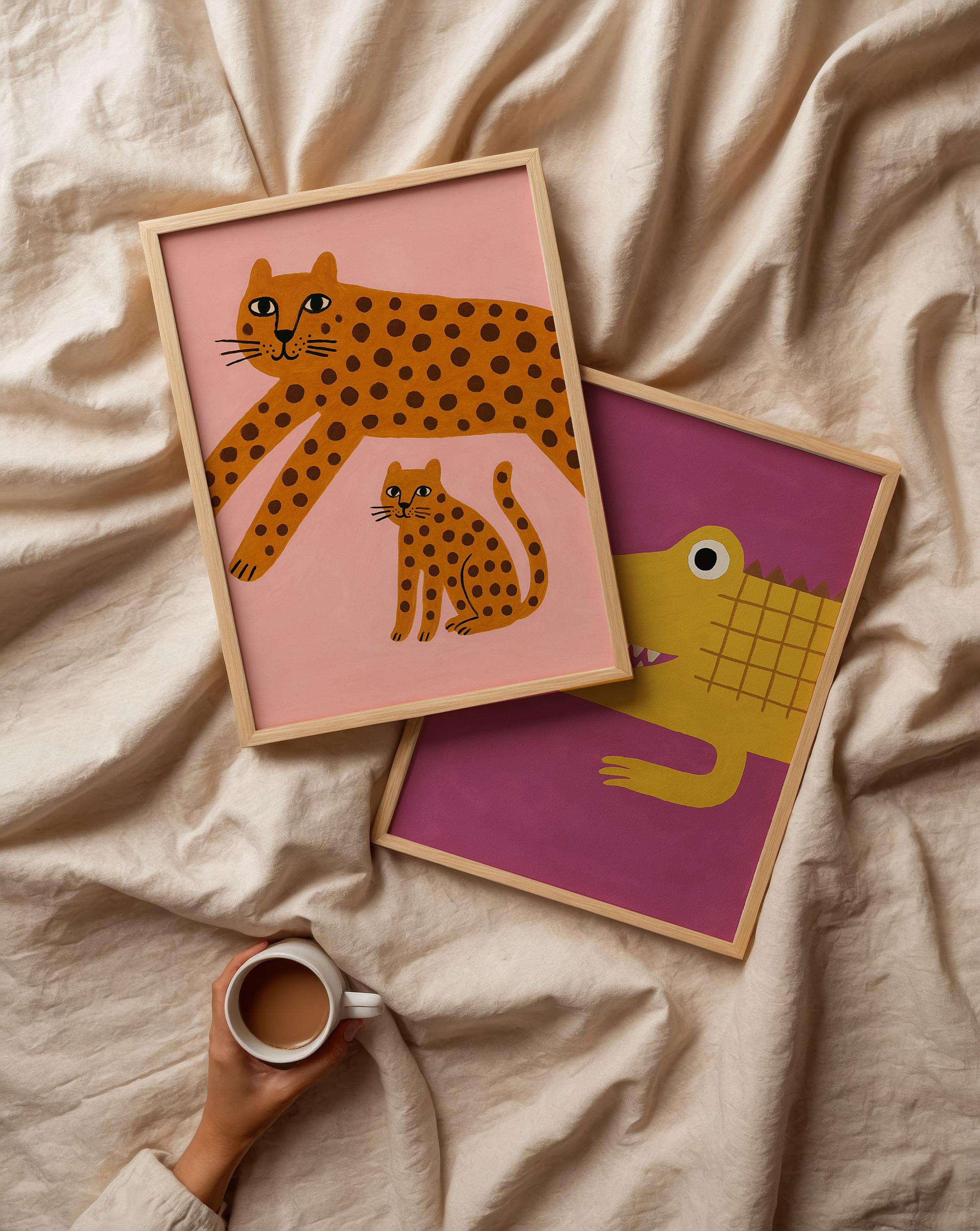 Pink Jungle Leopard Poster
