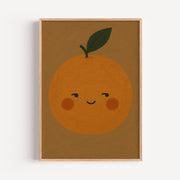 Smiling Orange Fruit Poster