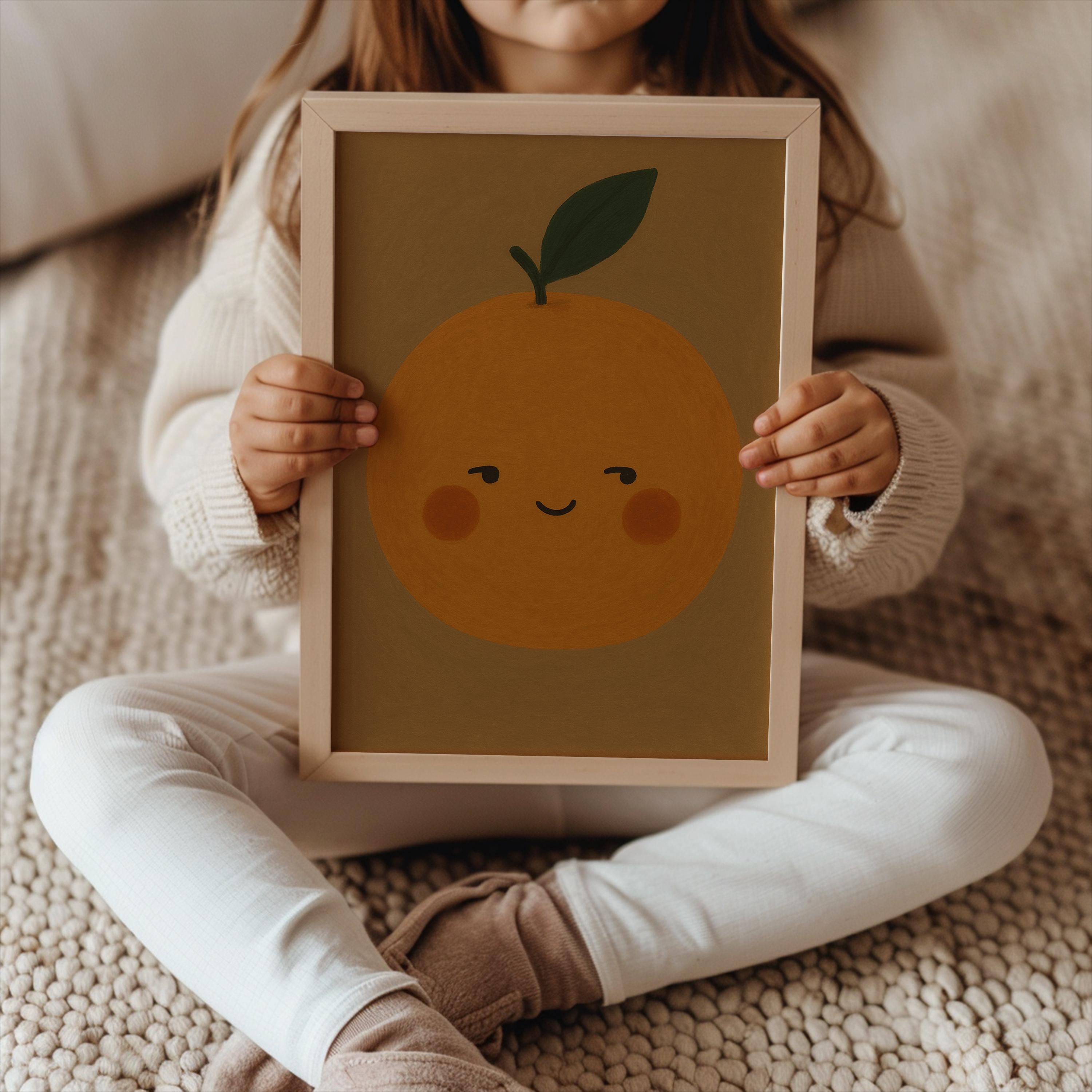 Smiling Orange Fruit Poster