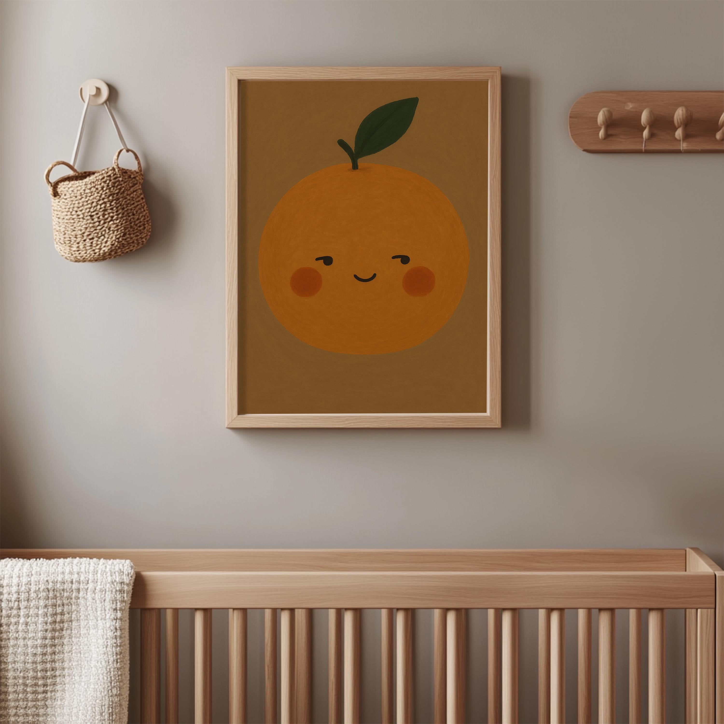 Smiling Orange Fruit Poster
