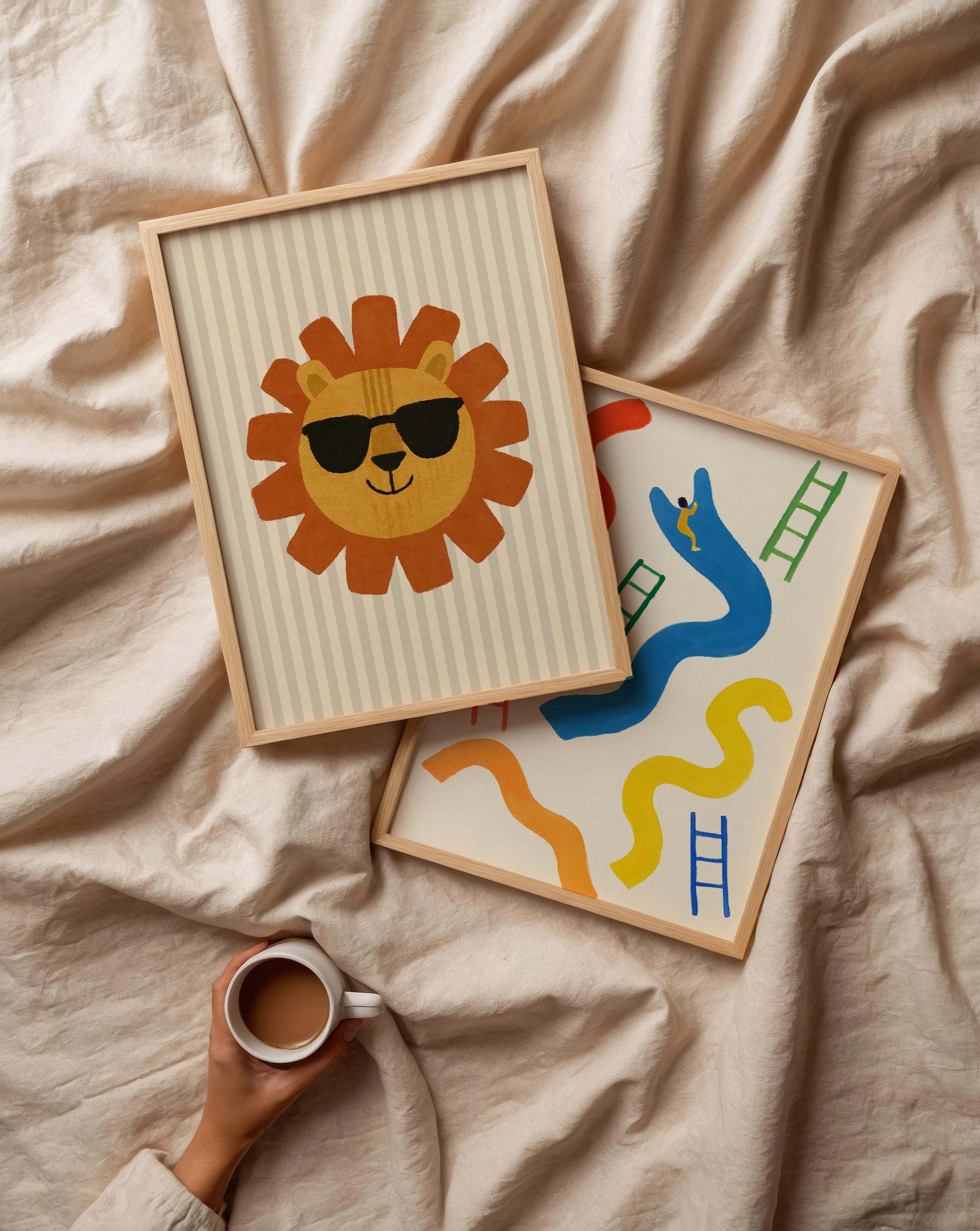 Slides and Ladders Art Print Poster