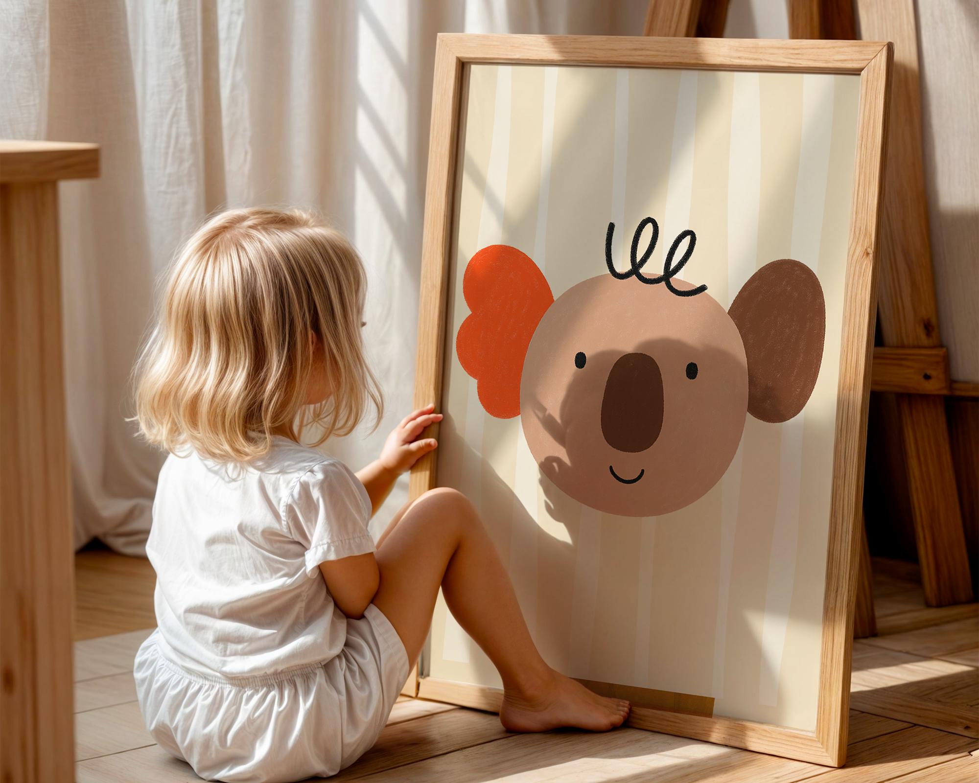 Whimsical Koala Wall Art Poster