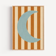 Blue Crescent Moon Poster