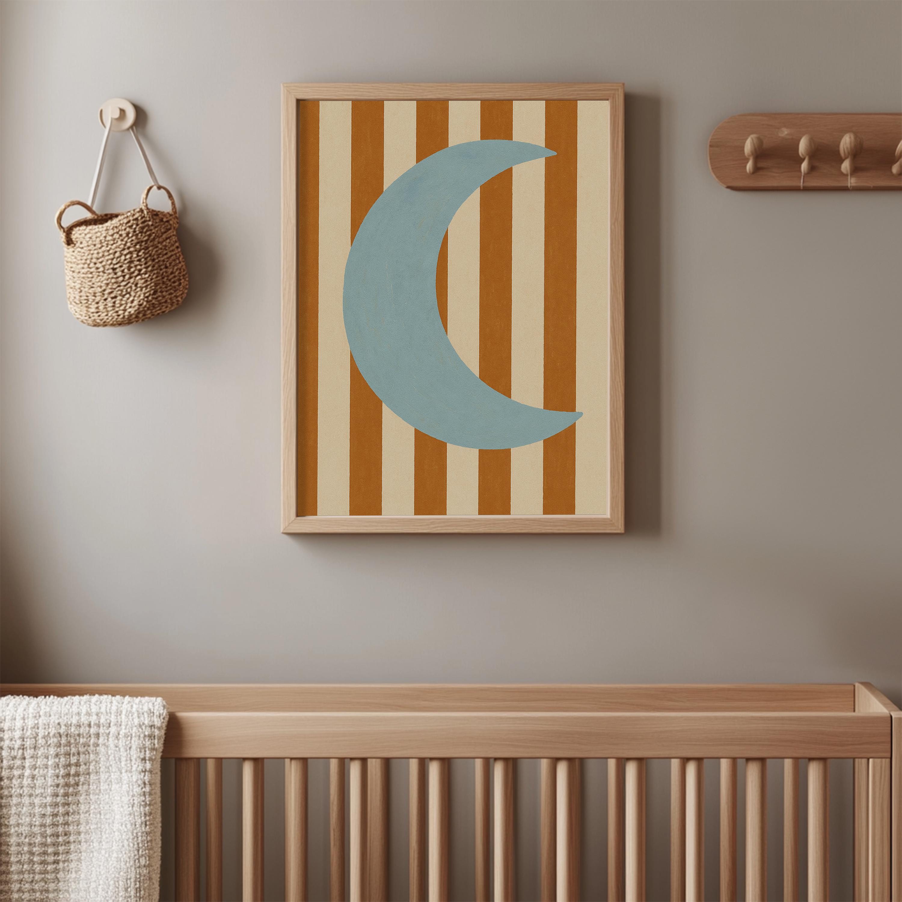 Blue Crescent Moon Poster