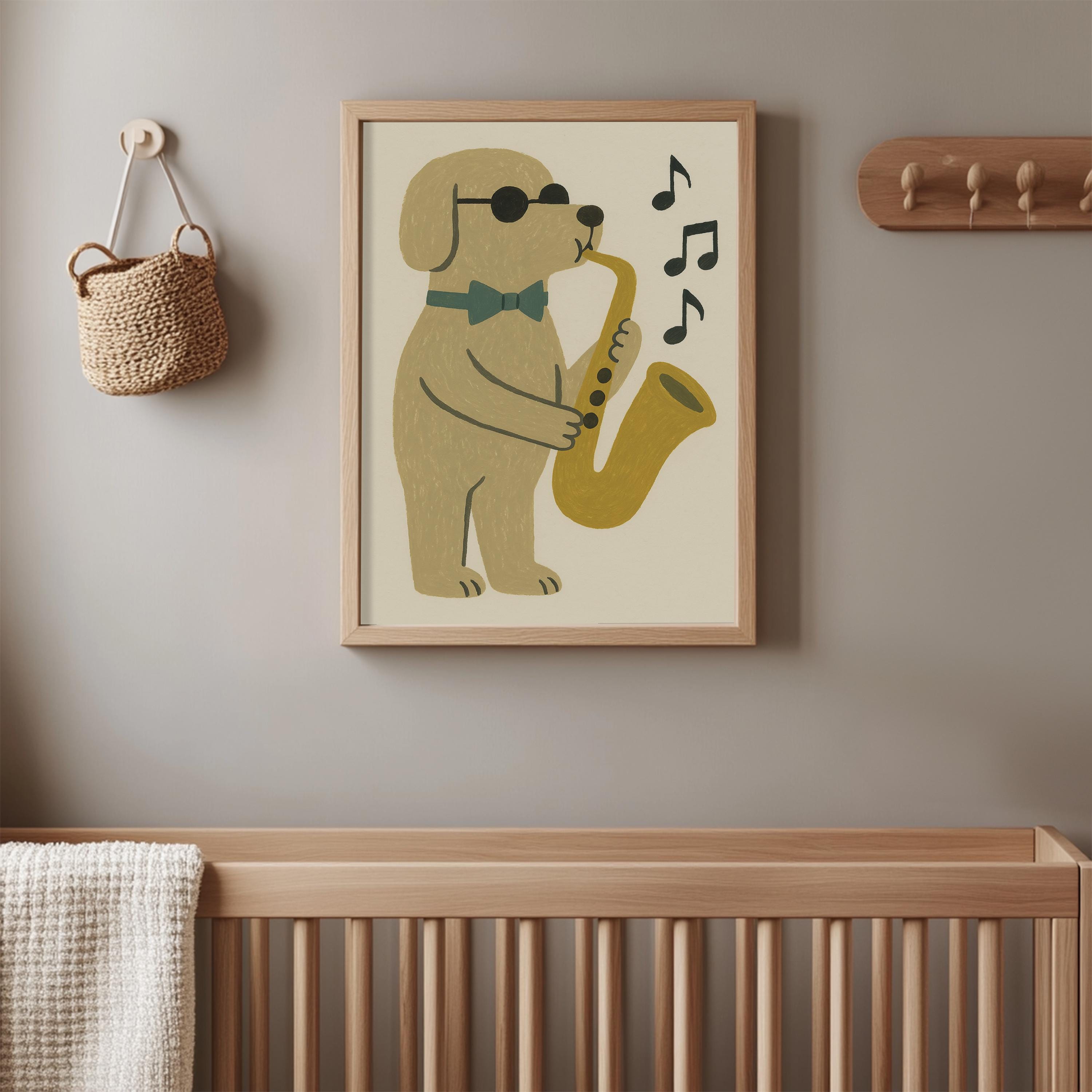 Cool Jazz Music Dog Print Poster