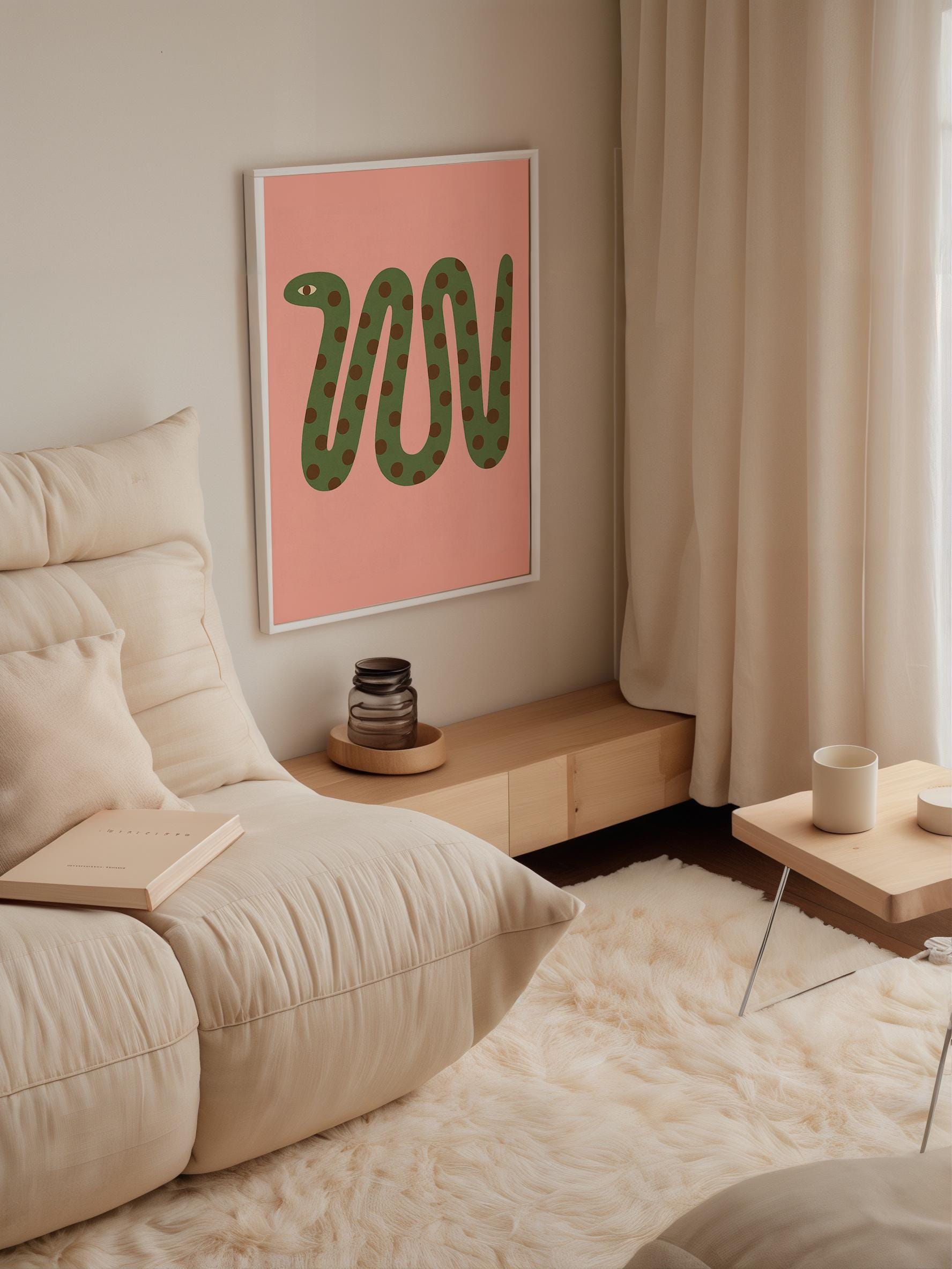 Wavy Snake Print Poster