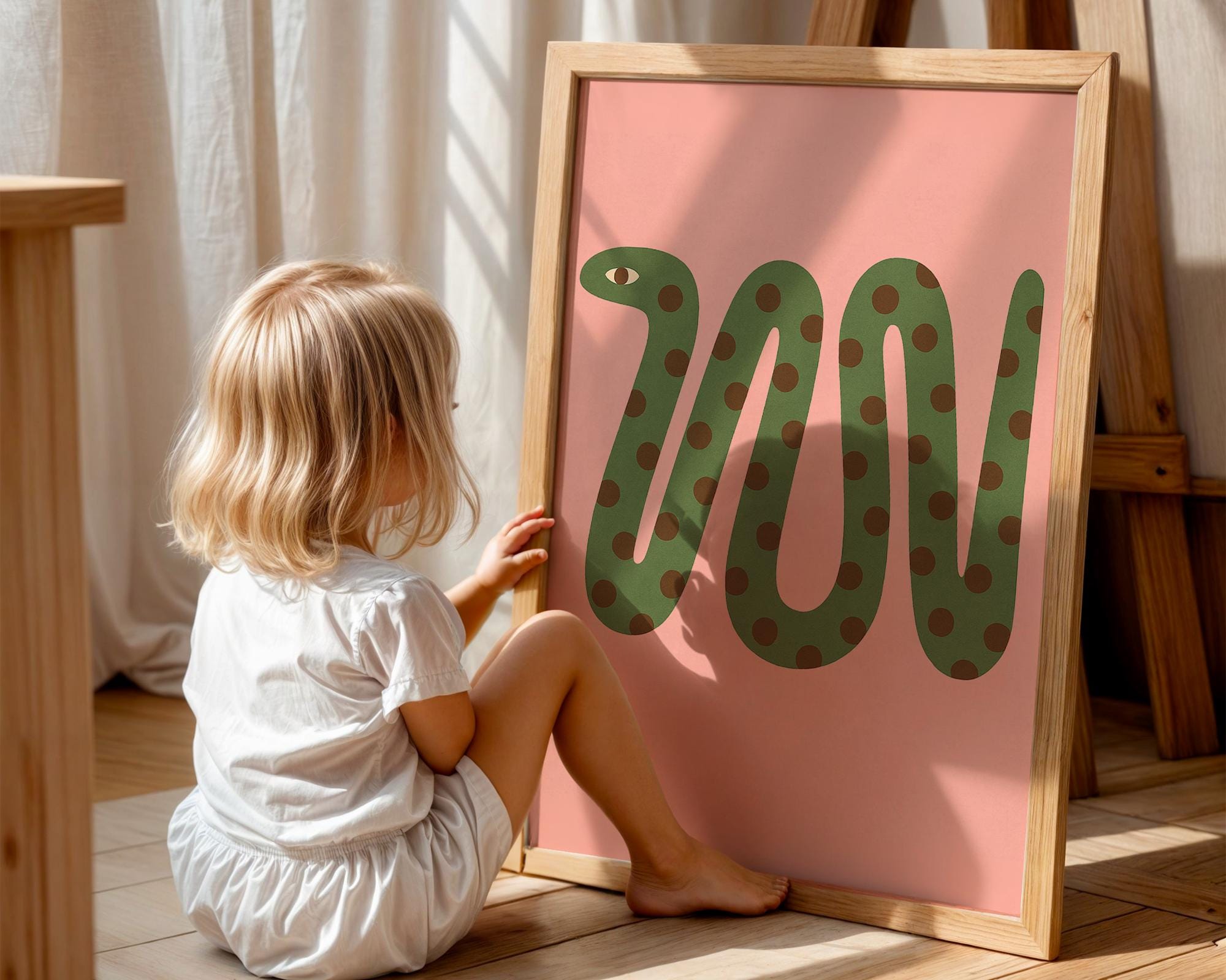 Wavy Snake Print Poster