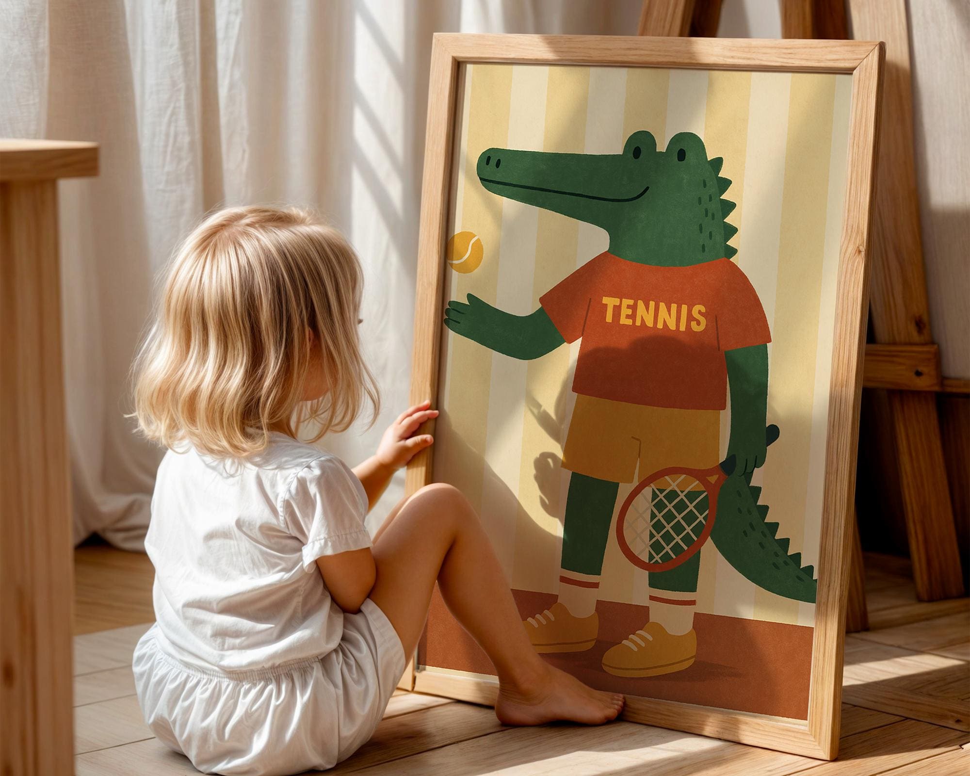 Tennis Crocodile Print Poster