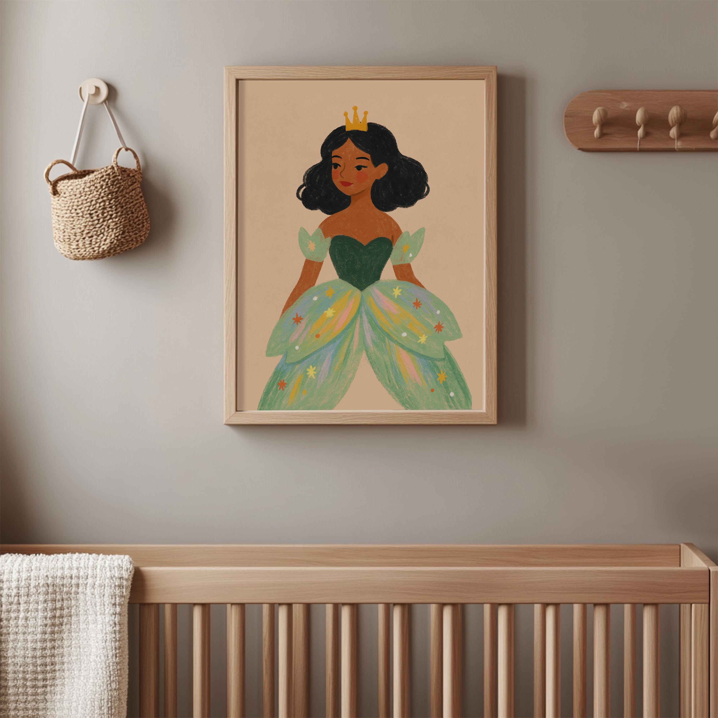 Princess Green Gown Wall Art – Fairytale Poster
