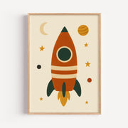 Retro Rocket Poster