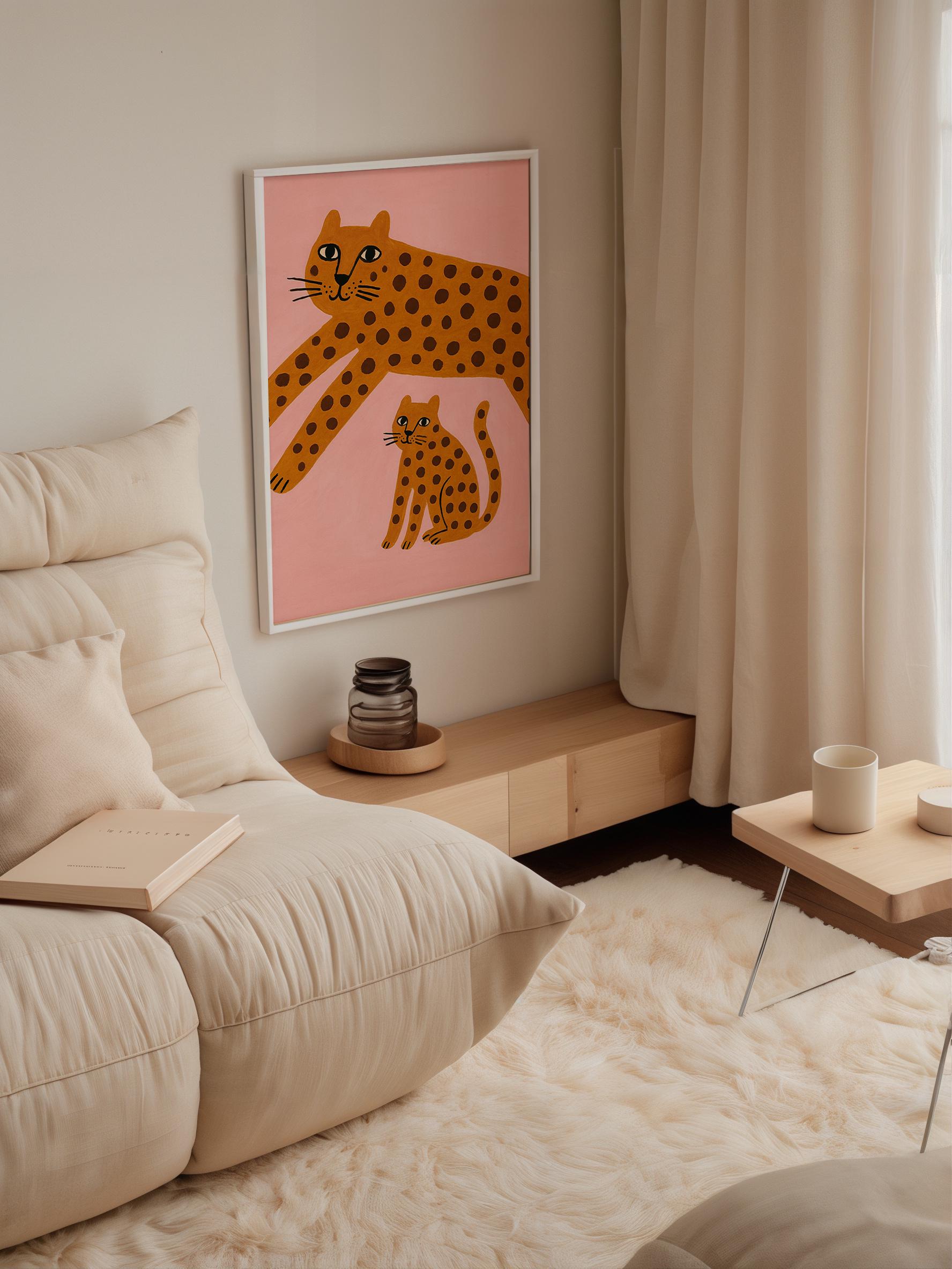 Pink Jungle Leopard Poster