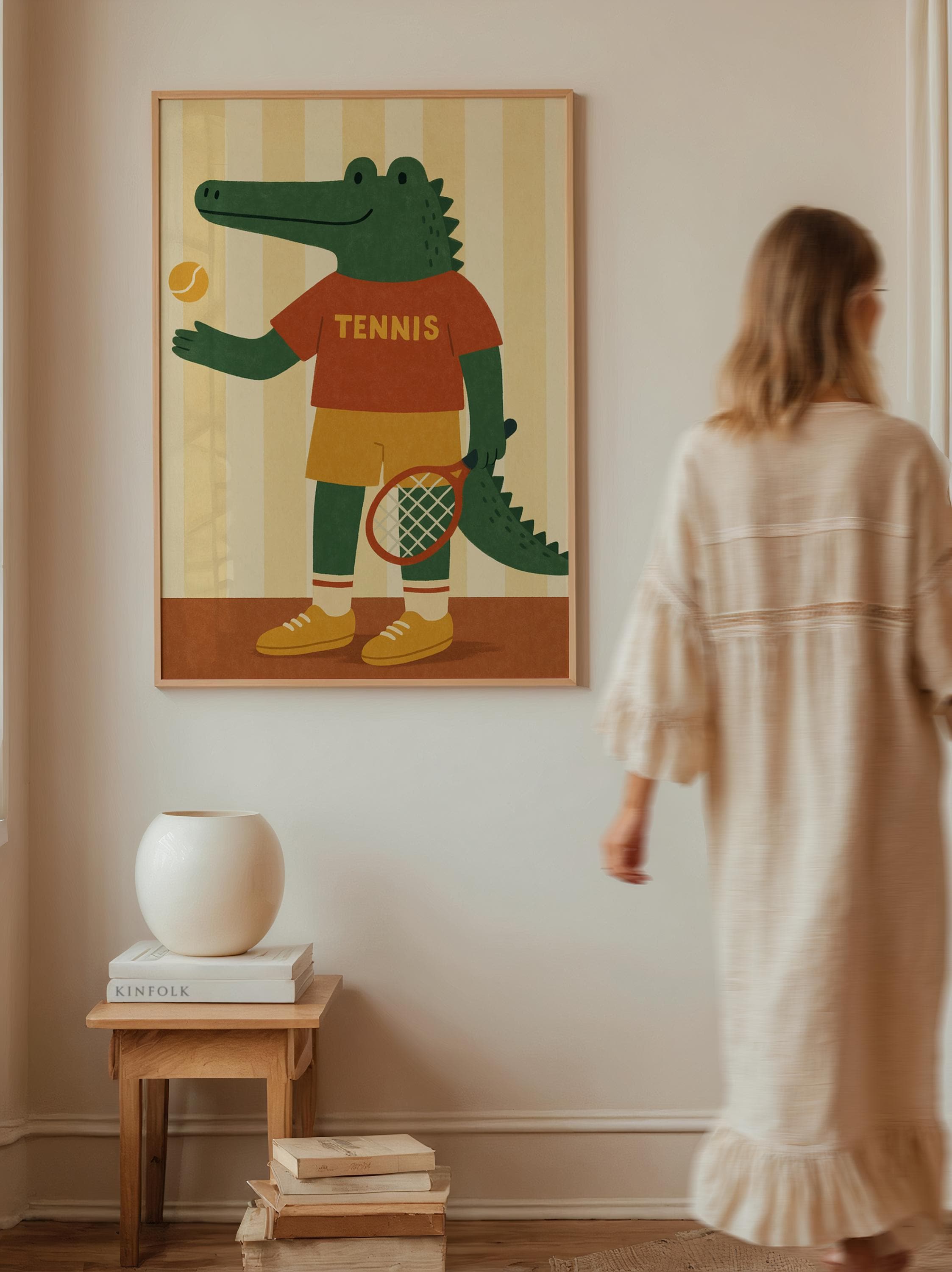Tennis Crocodile Print Poster