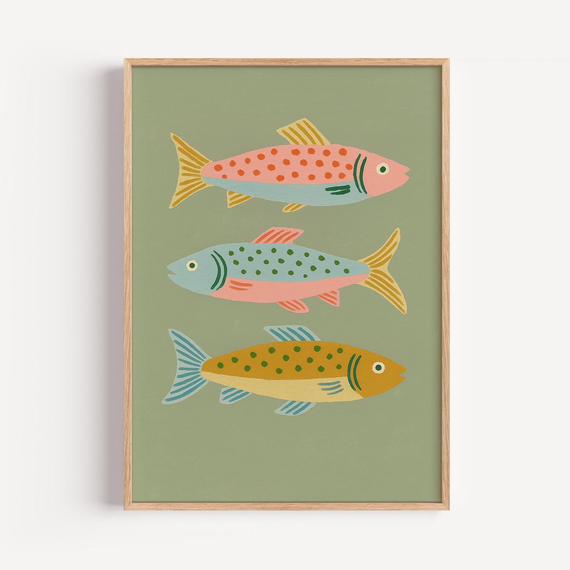 Colorful Fish Art Print Poster