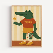 Tennis Crocodile Print Poster