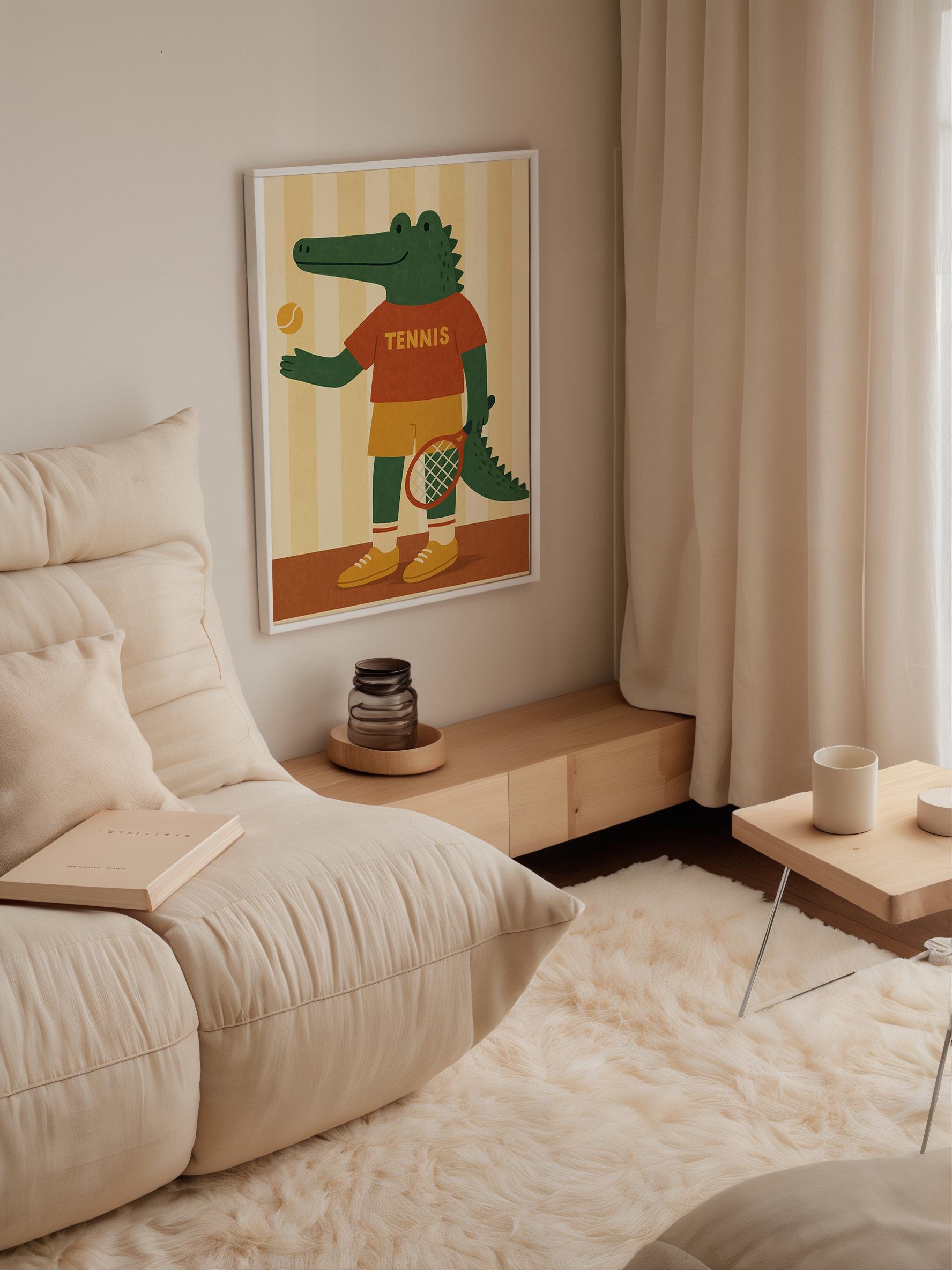 Tennis Crocodile Print Poster