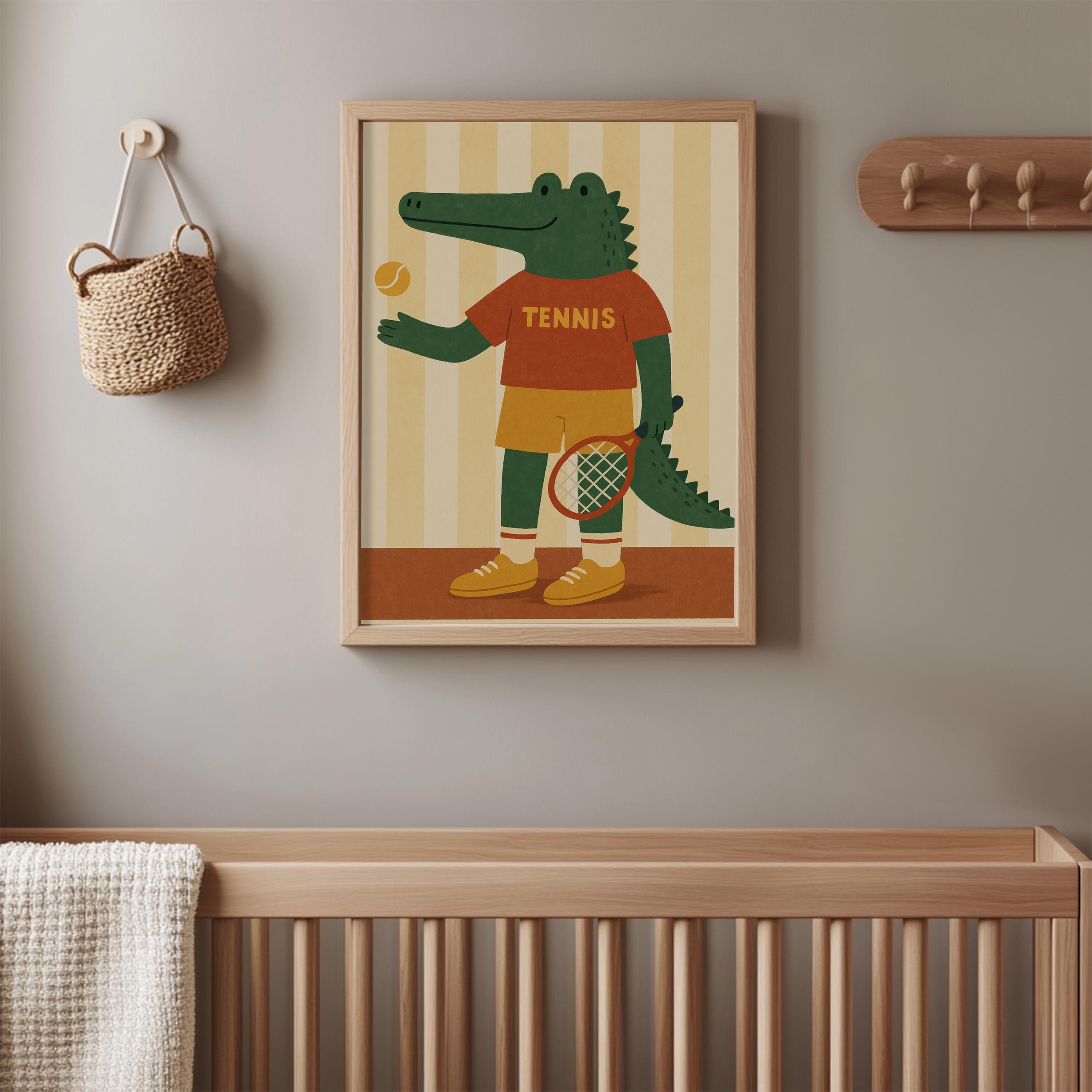 Tennis Crocodile Print Poster