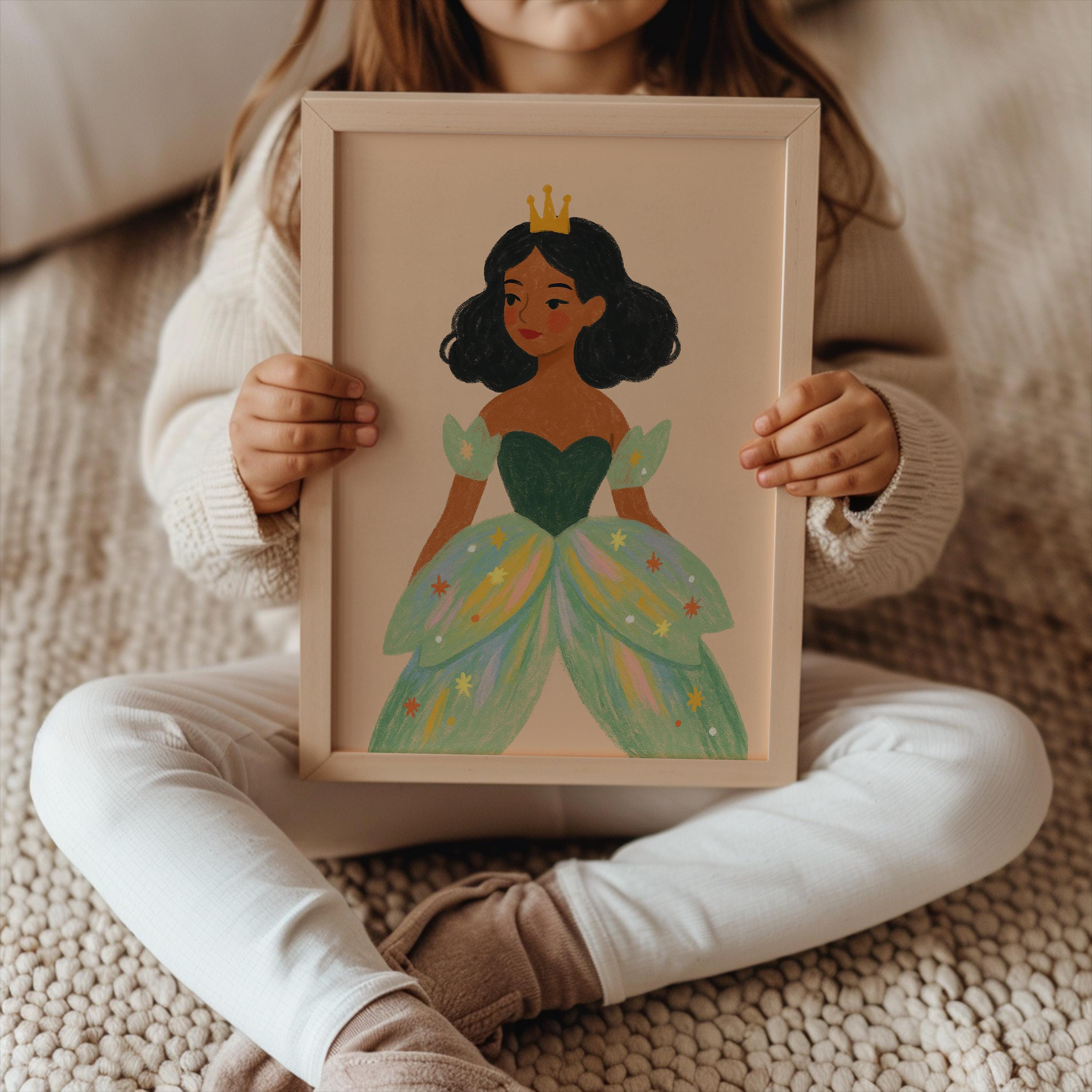 Princess Green Gown Wall Art – Fairytale Poster