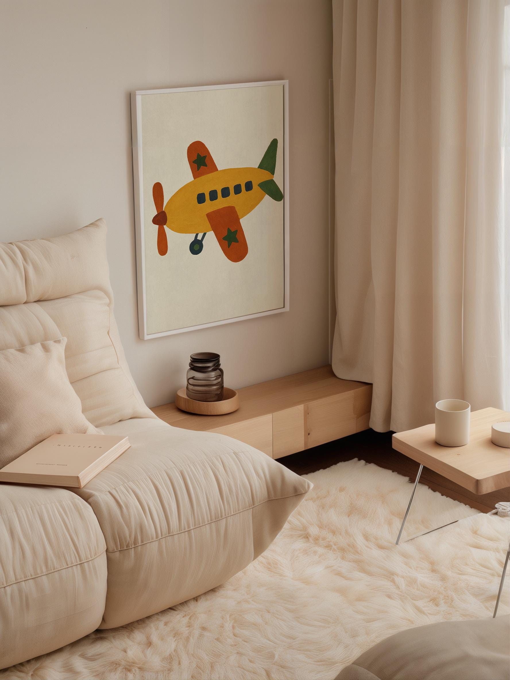 Retro Airplane Wall Art Poster