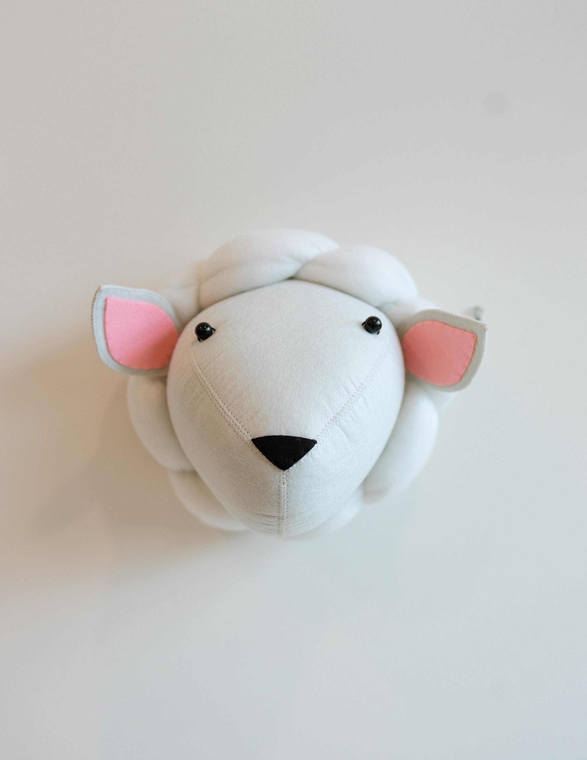 Lolly the Lamb – Felt Animal Wall Mount