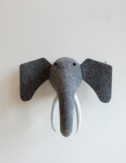 Eddie the Elephant – Felt Animal Wall Mount