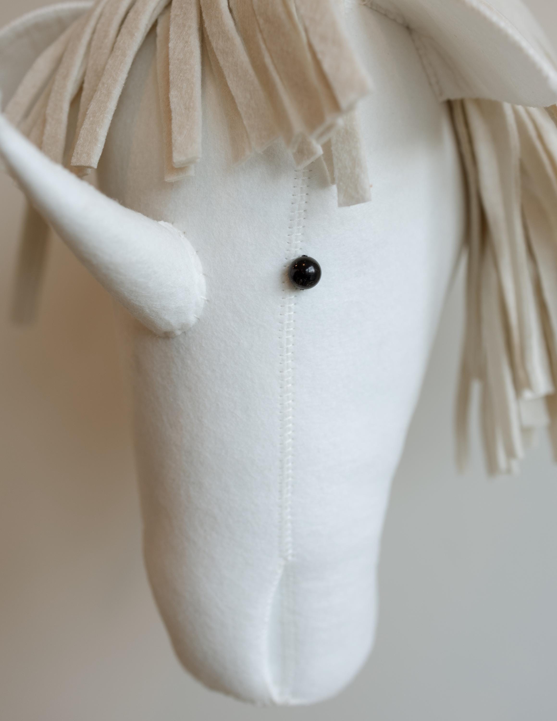 Luna the Unicorn – Felt Animal Wall Mount