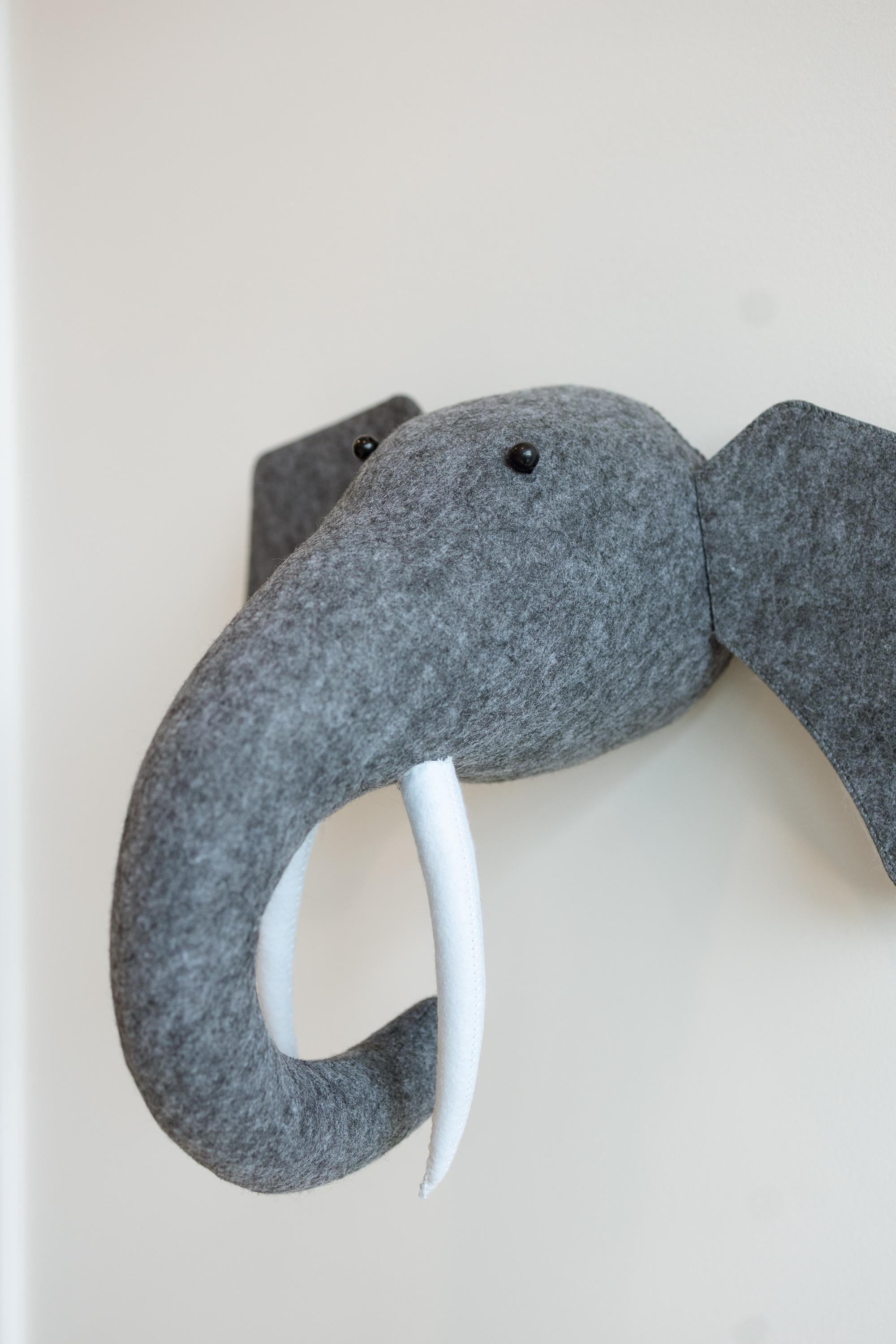 Eddie the Elephant – Felt Animal Wall Mount