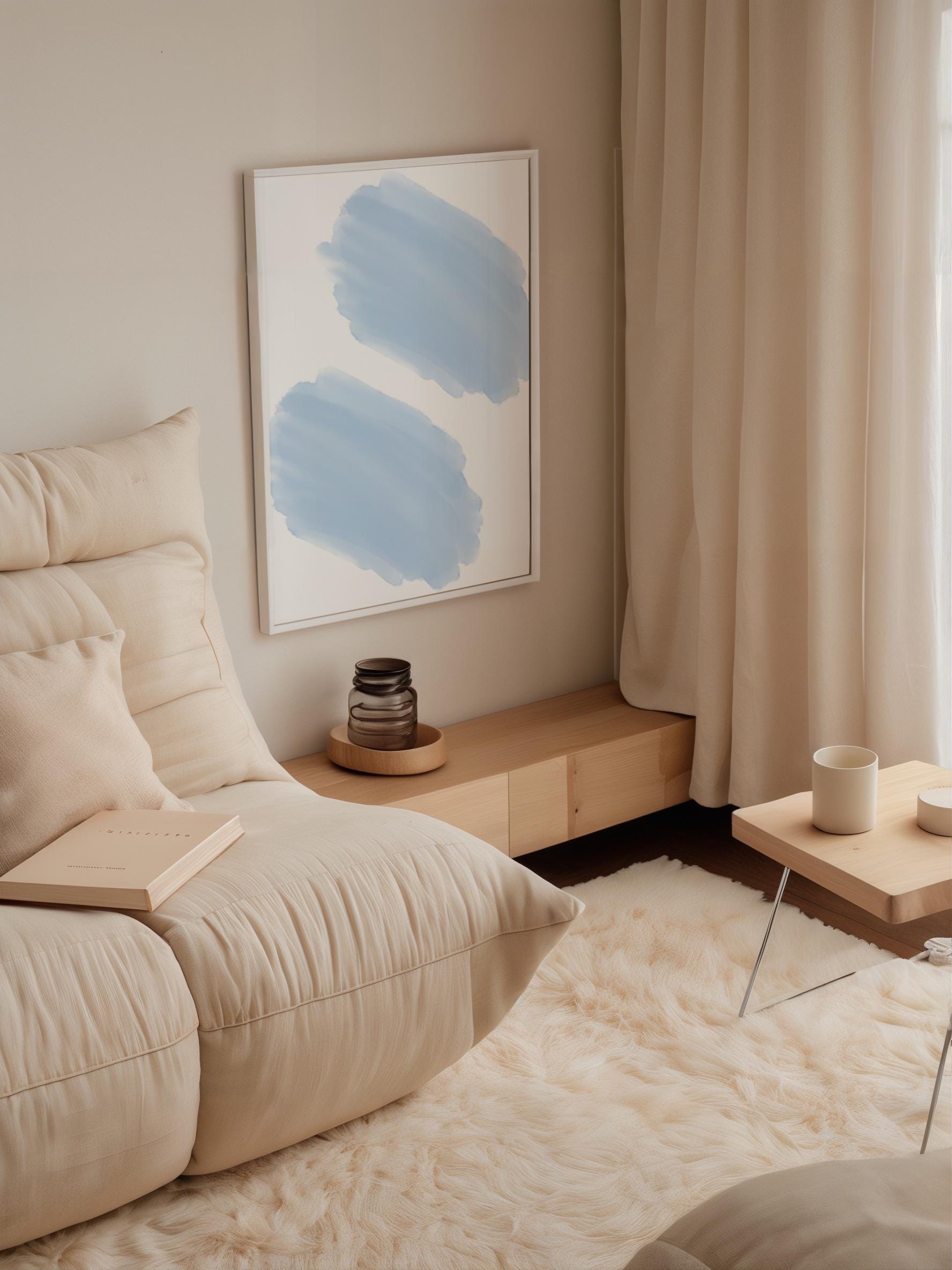 Minimal Blue Brush Strokes Poster