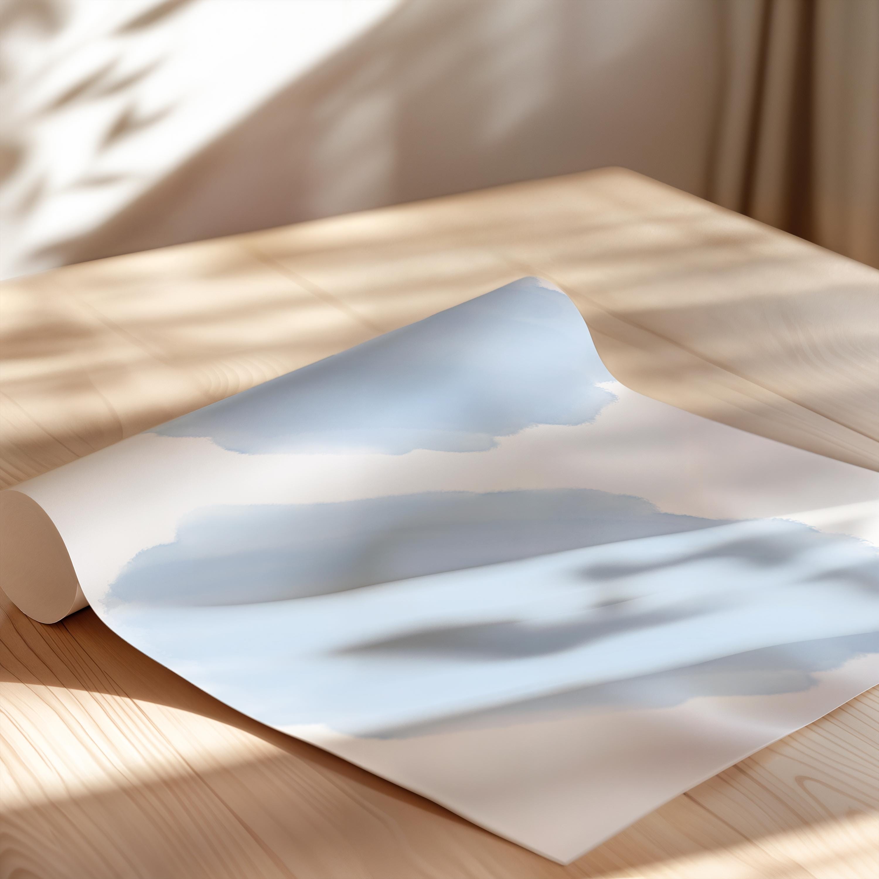 Minimal Blue Brush Strokes Poster