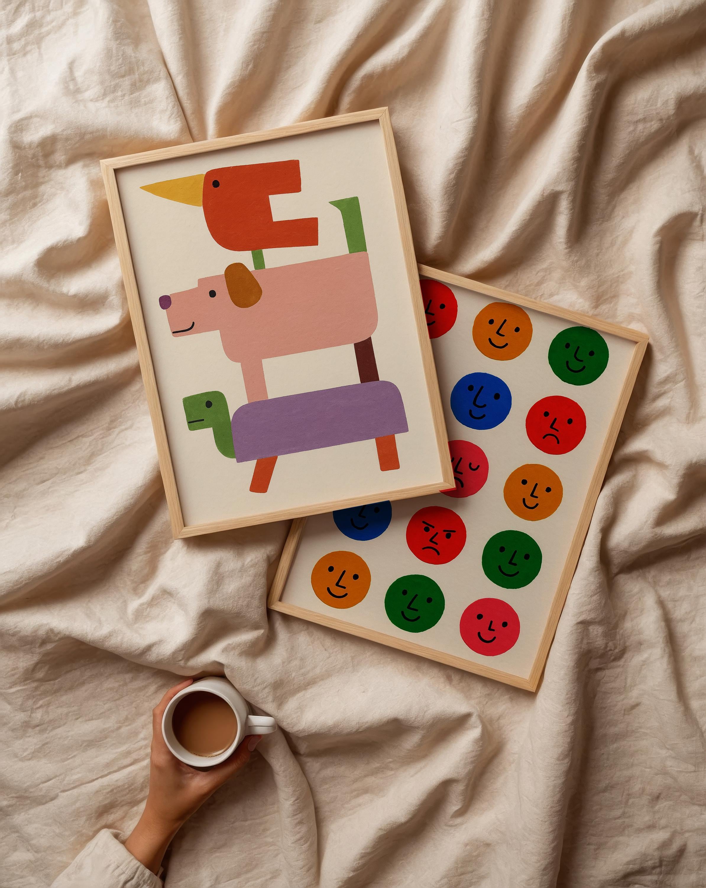 Stacked Animal Friends Print Poster