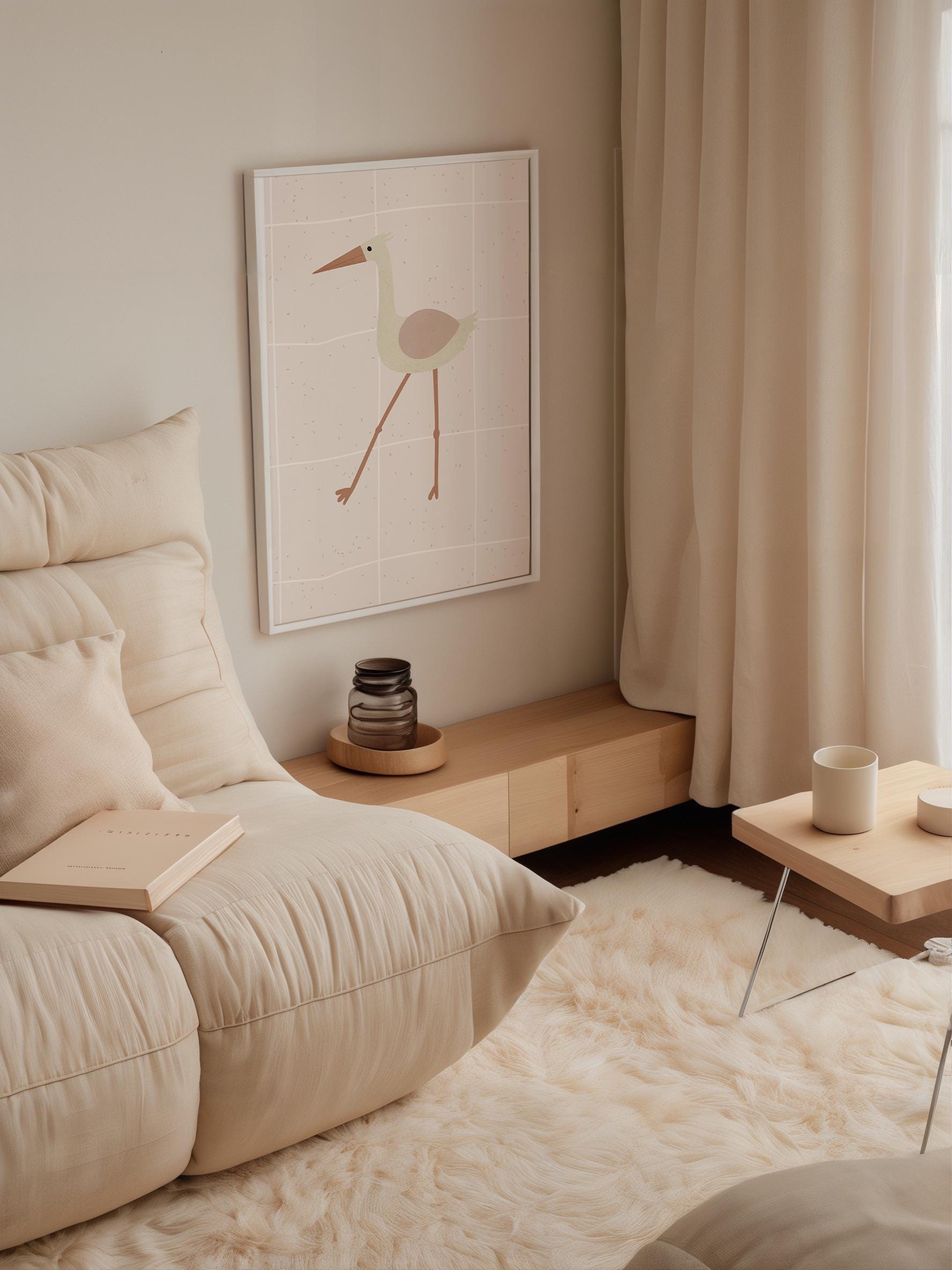 Neutral Bird Wall Art Poster