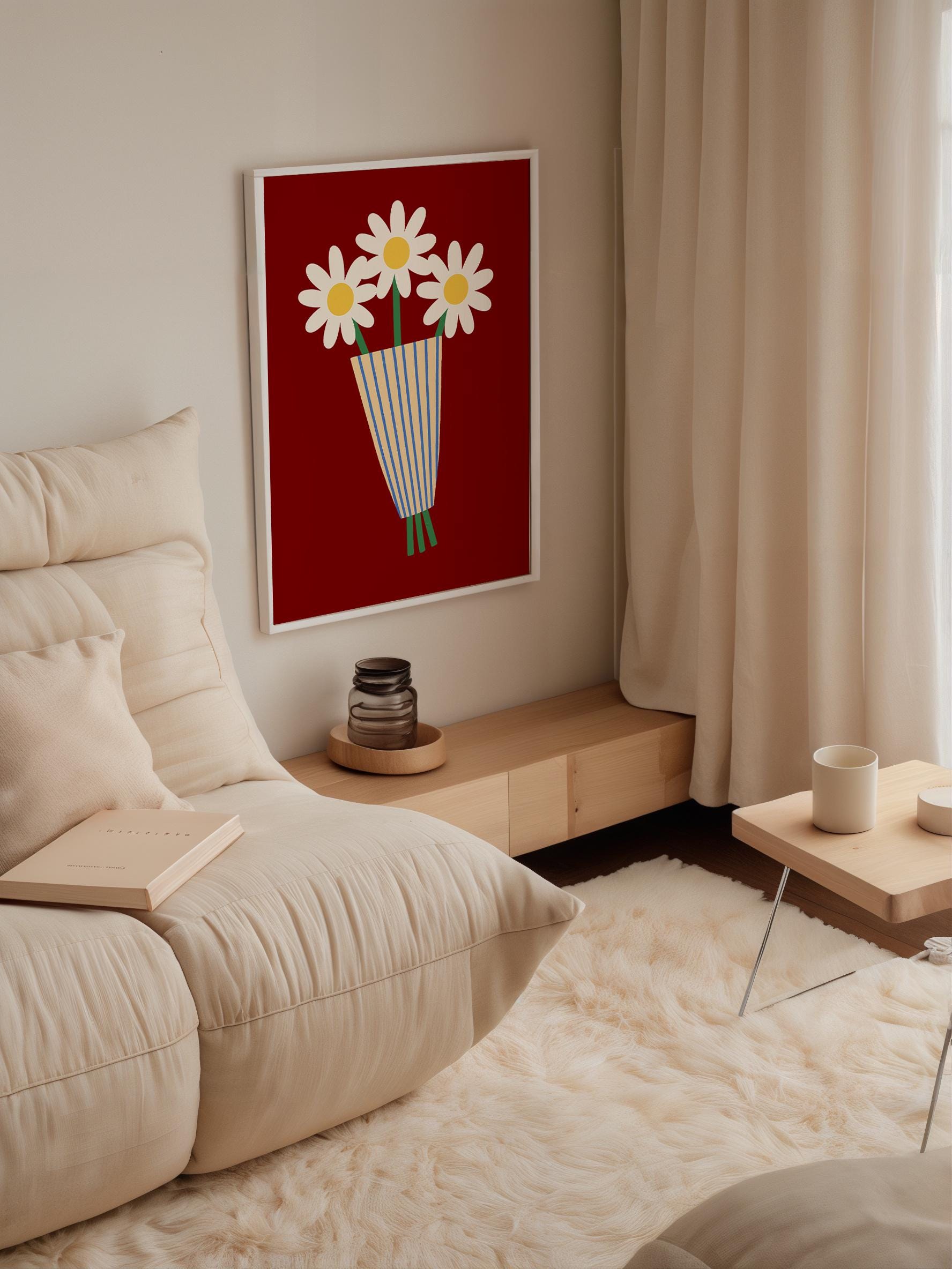 Daisy Flower Art Print Poster