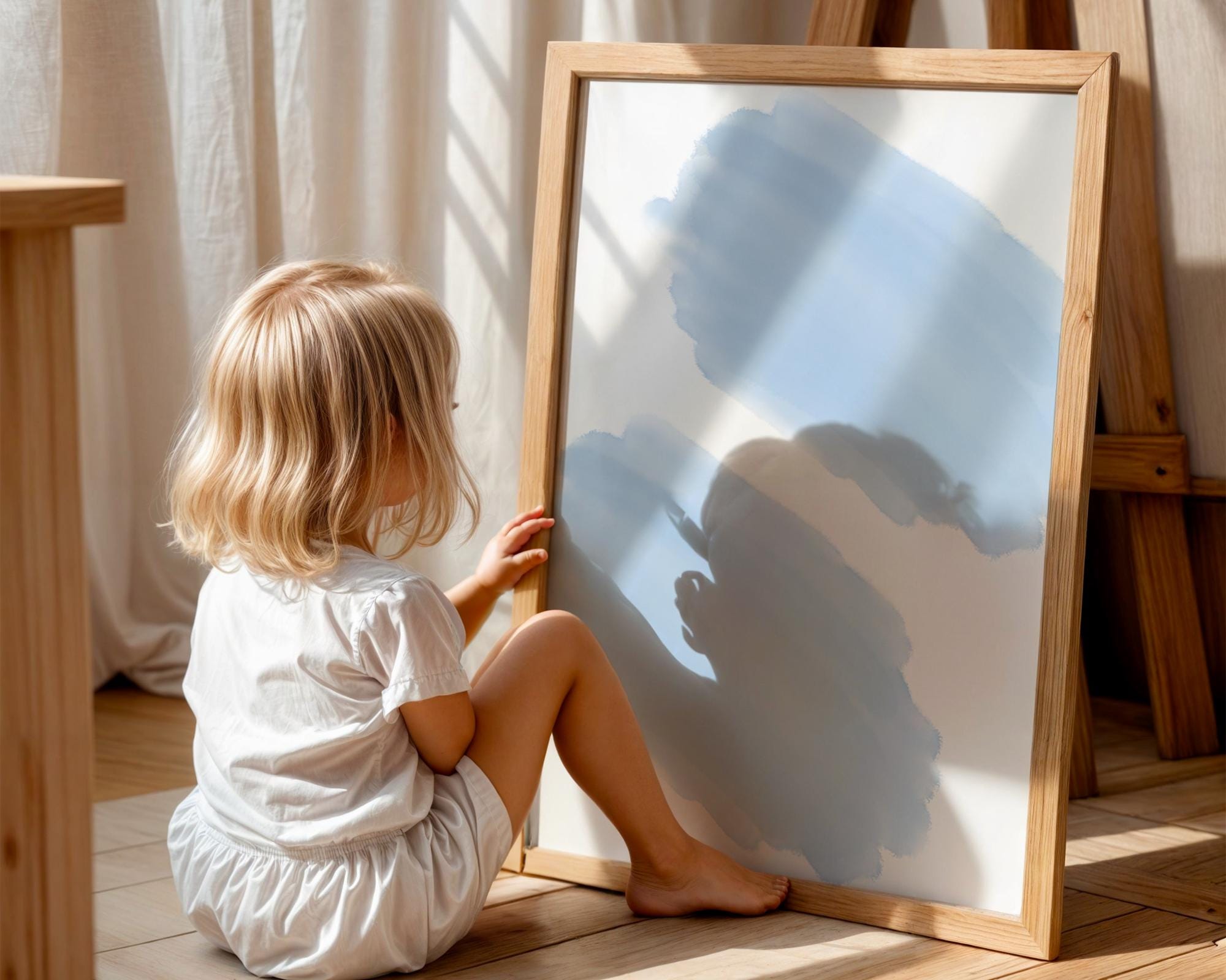 Minimal Blue Brush Strokes Poster