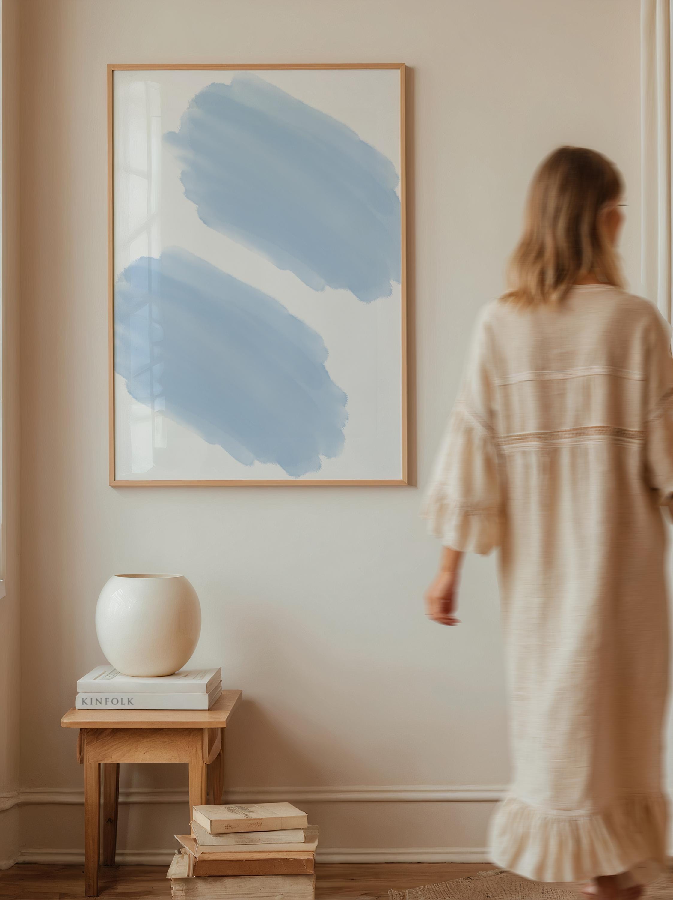 Minimal Blue Brush Strokes Poster