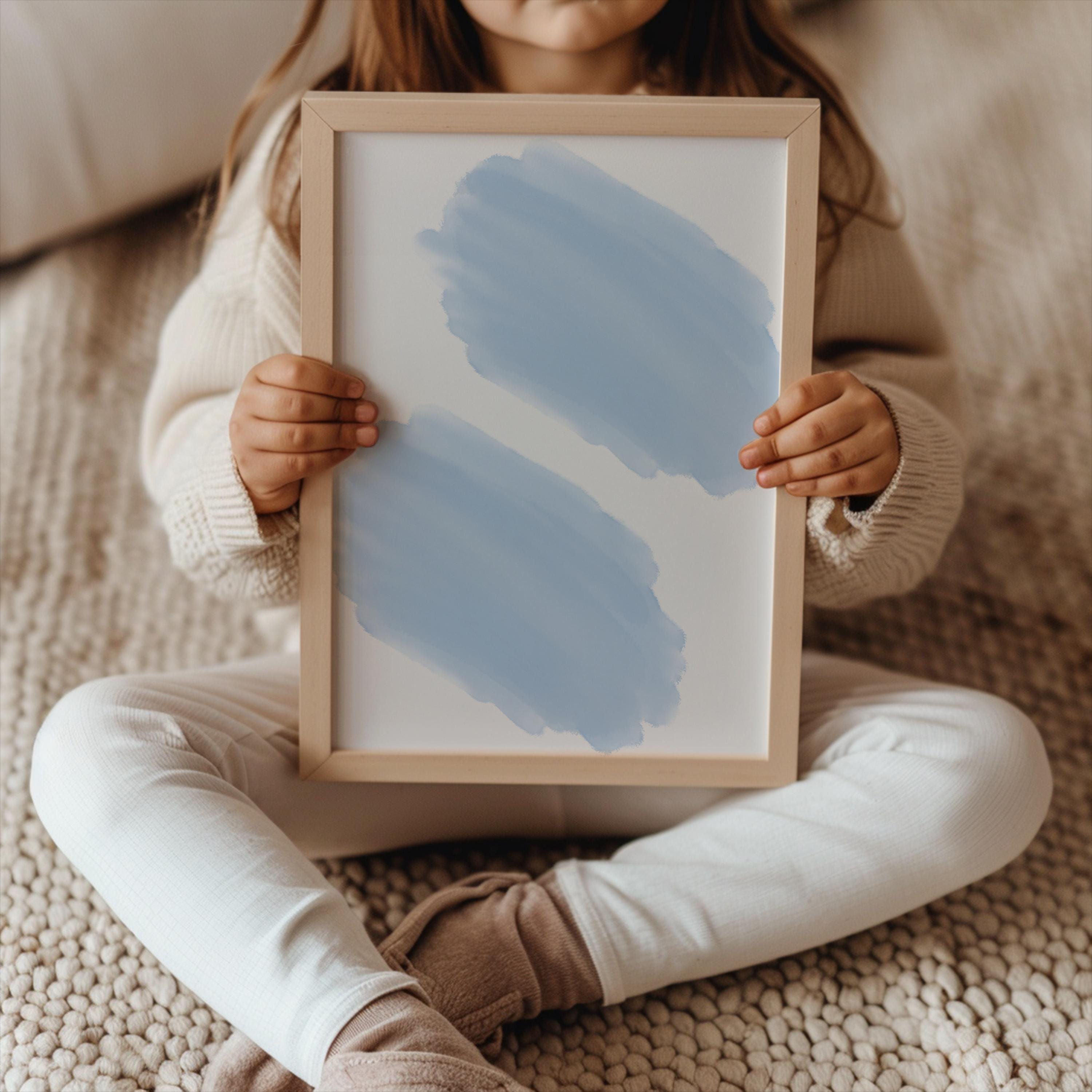 Minimal Blue Brush Strokes Poster