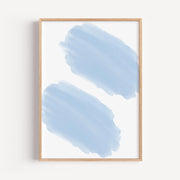Minimal Blue Brush Strokes Poster