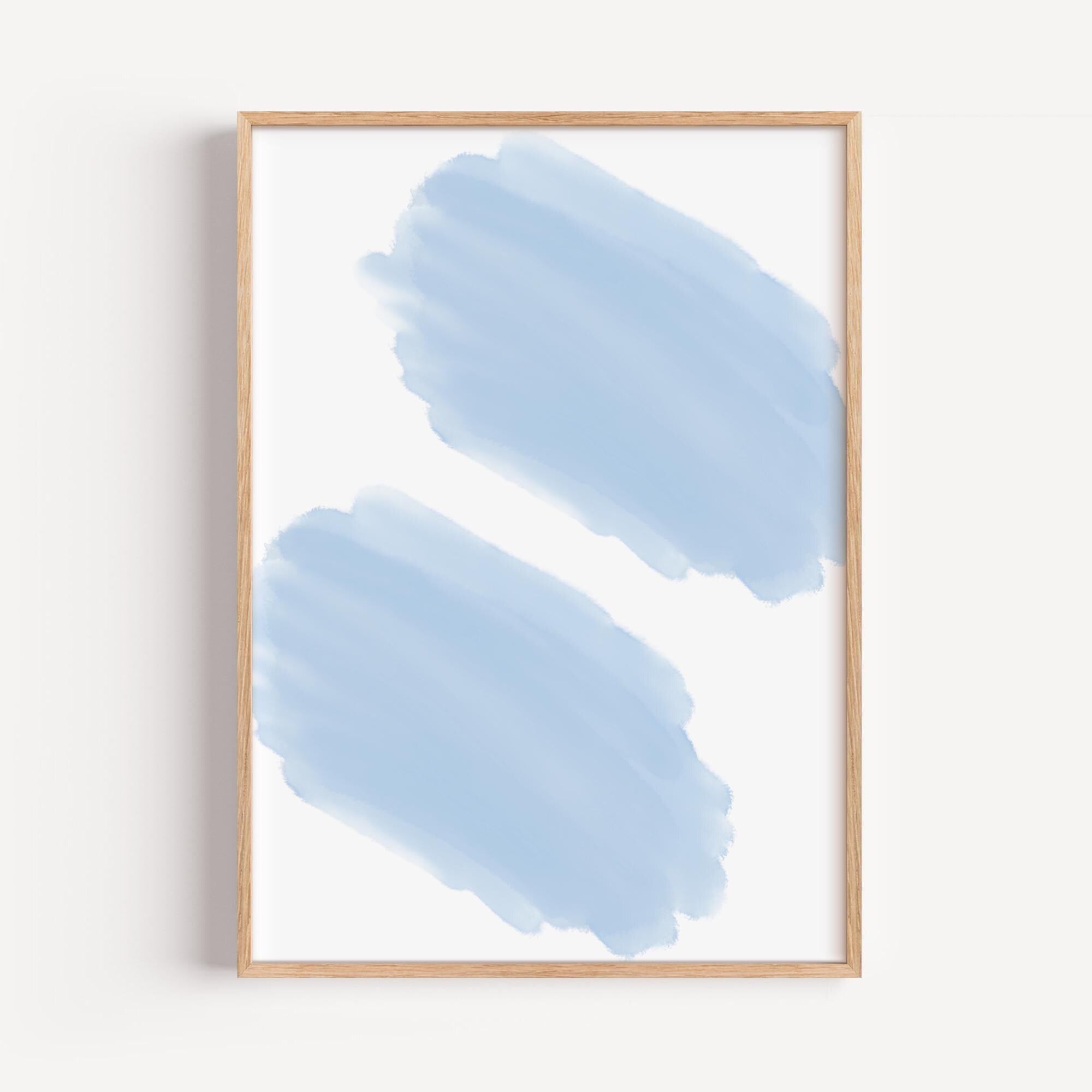 Minimal Blue Brush Strokes Poster
