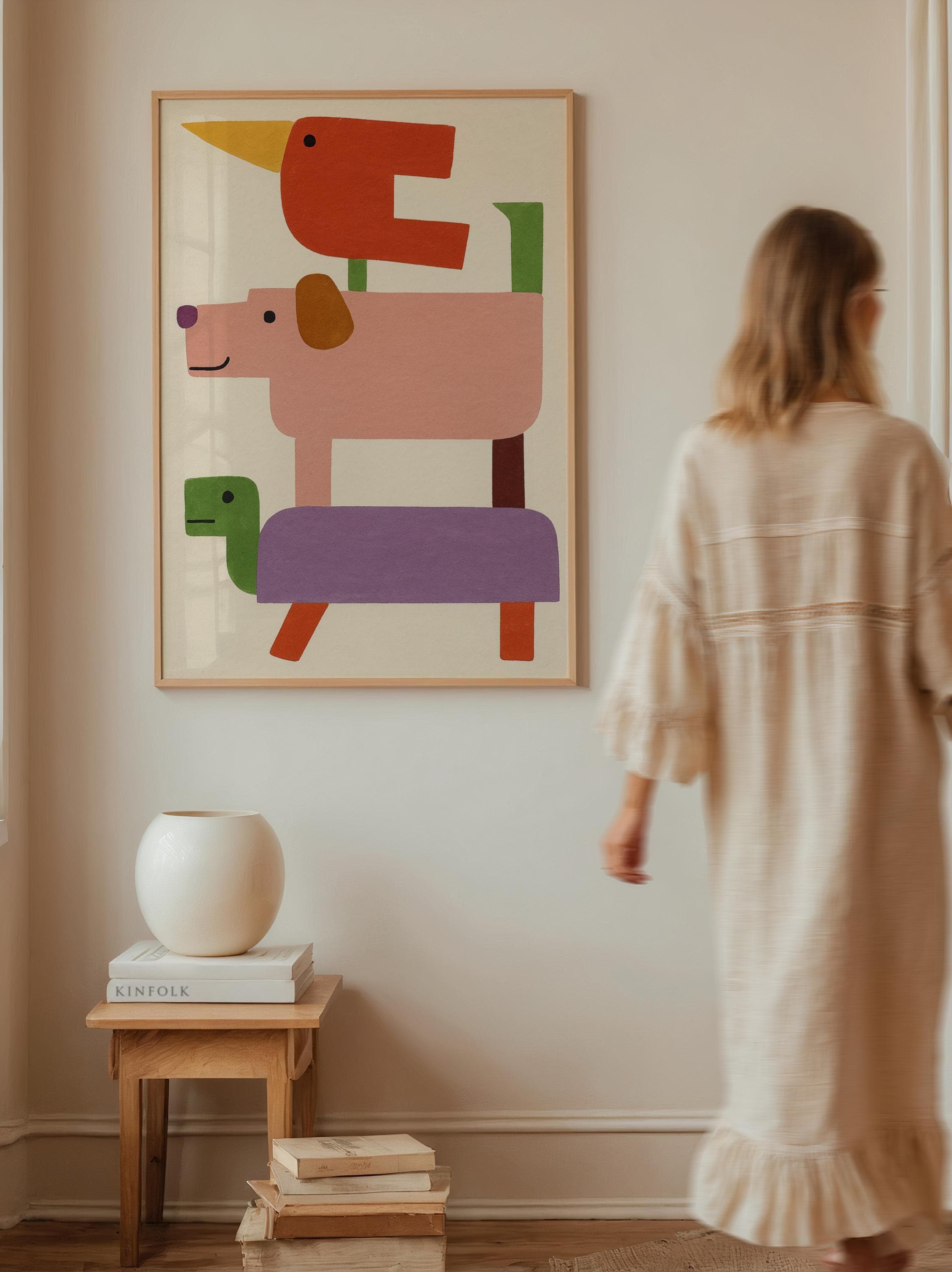 Stacked Animal Friends Print Poster