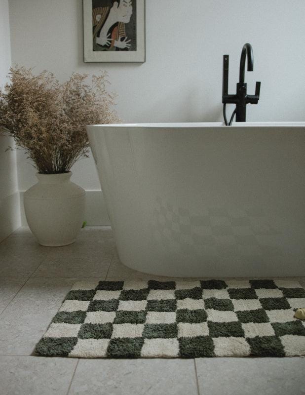 The Forest Check Bath Mat