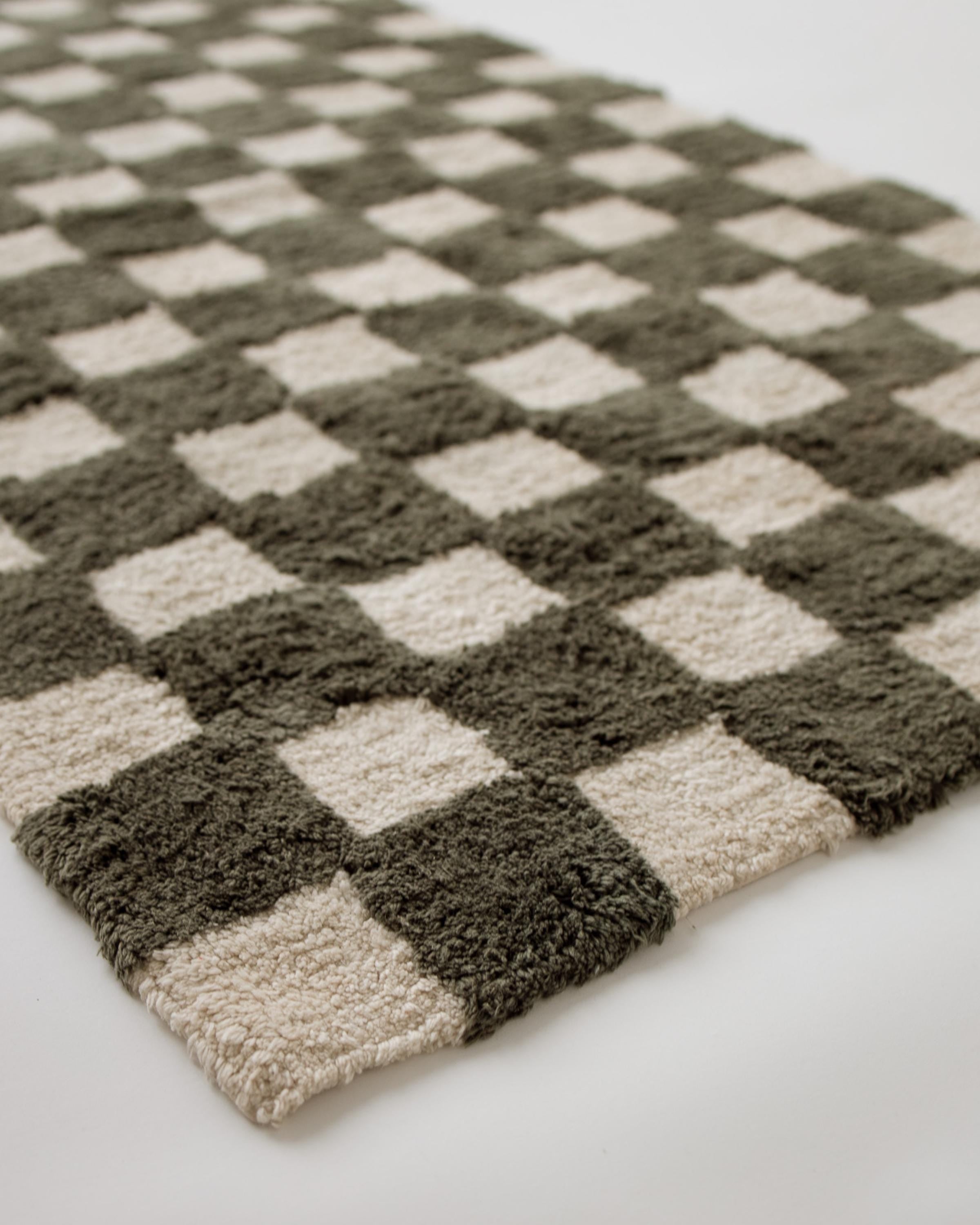 Olive Check Rug