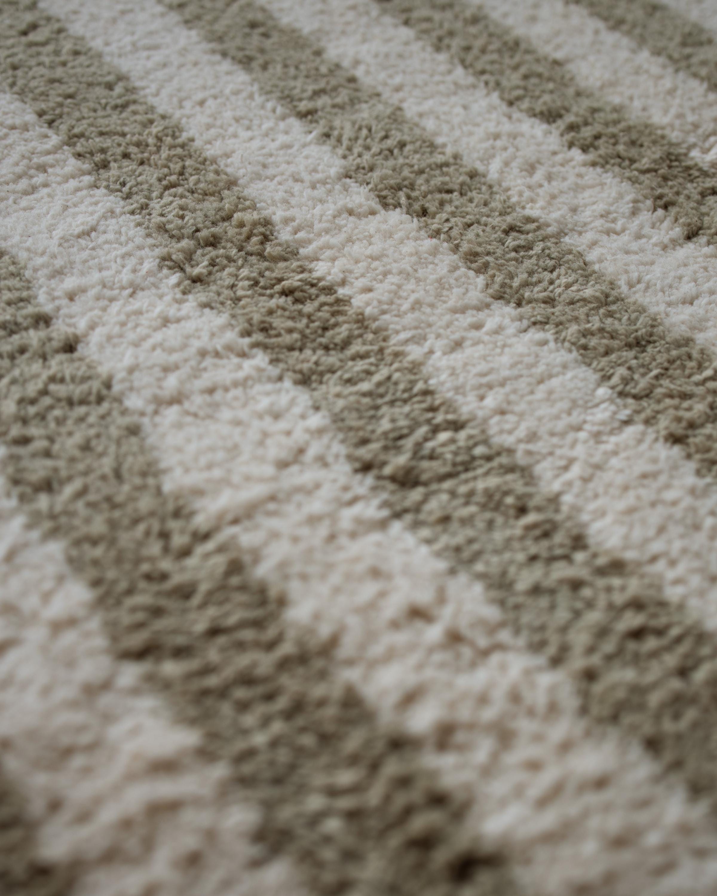 Olive Stripe Bath Mat