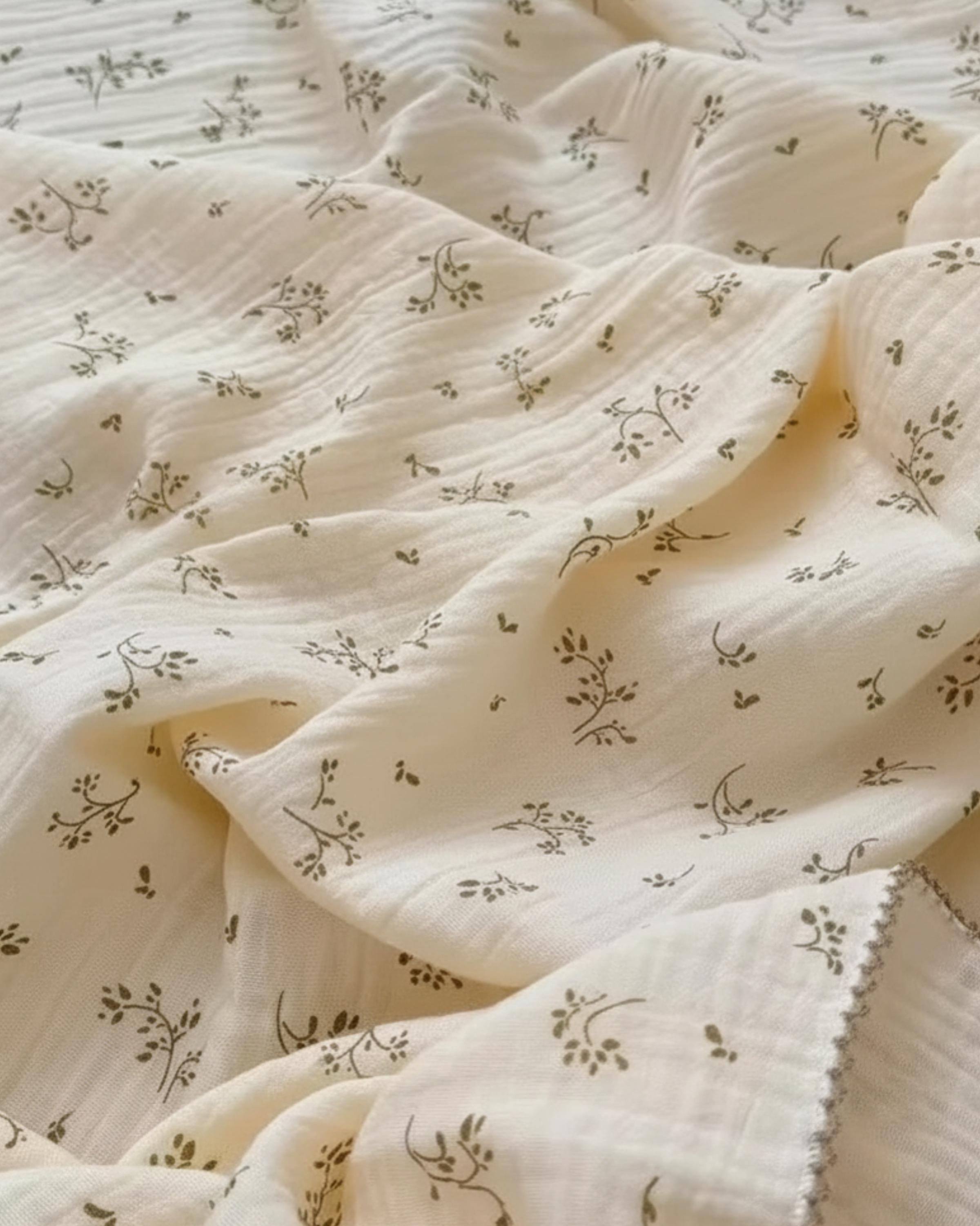 Floral Cotton Muslin Baby Blanket